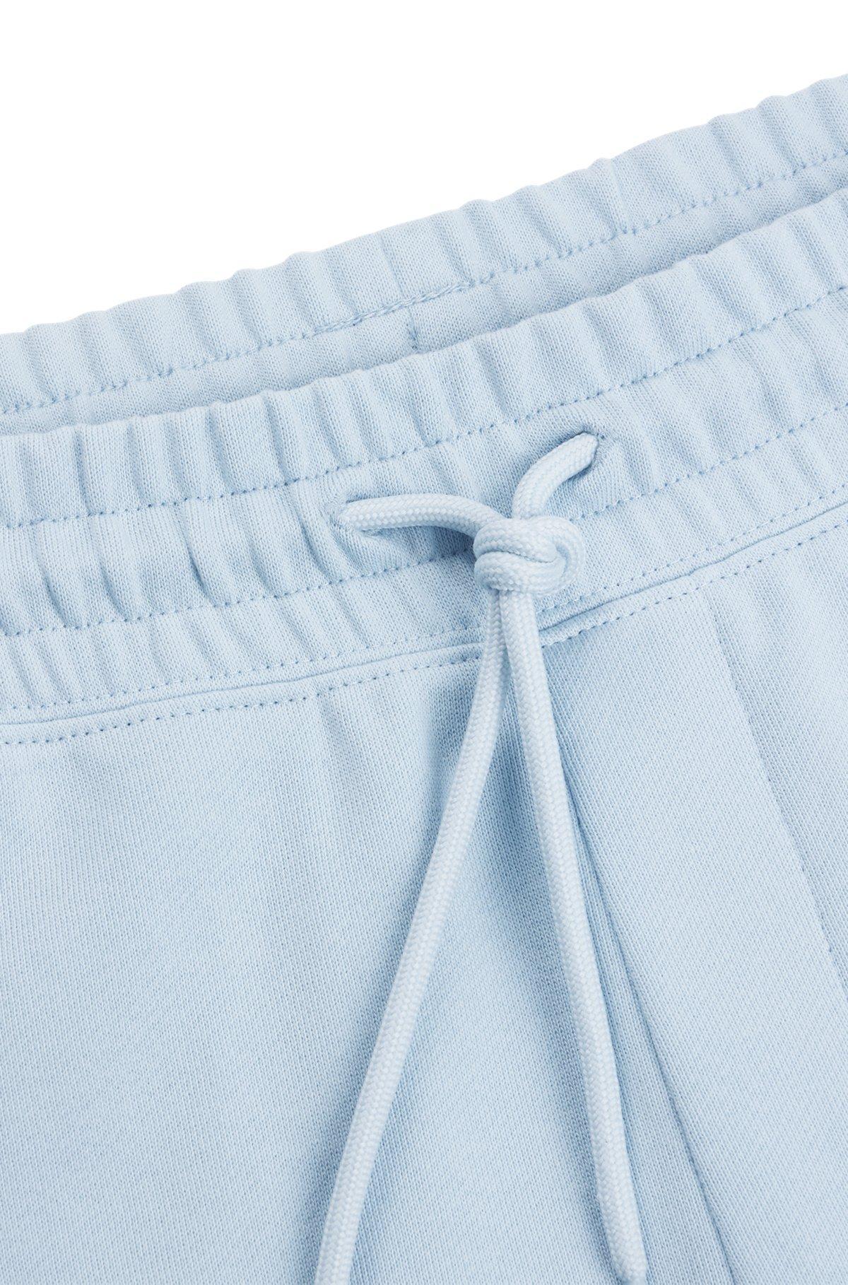 Cotton-terry shorts with blue logo patch Product Image