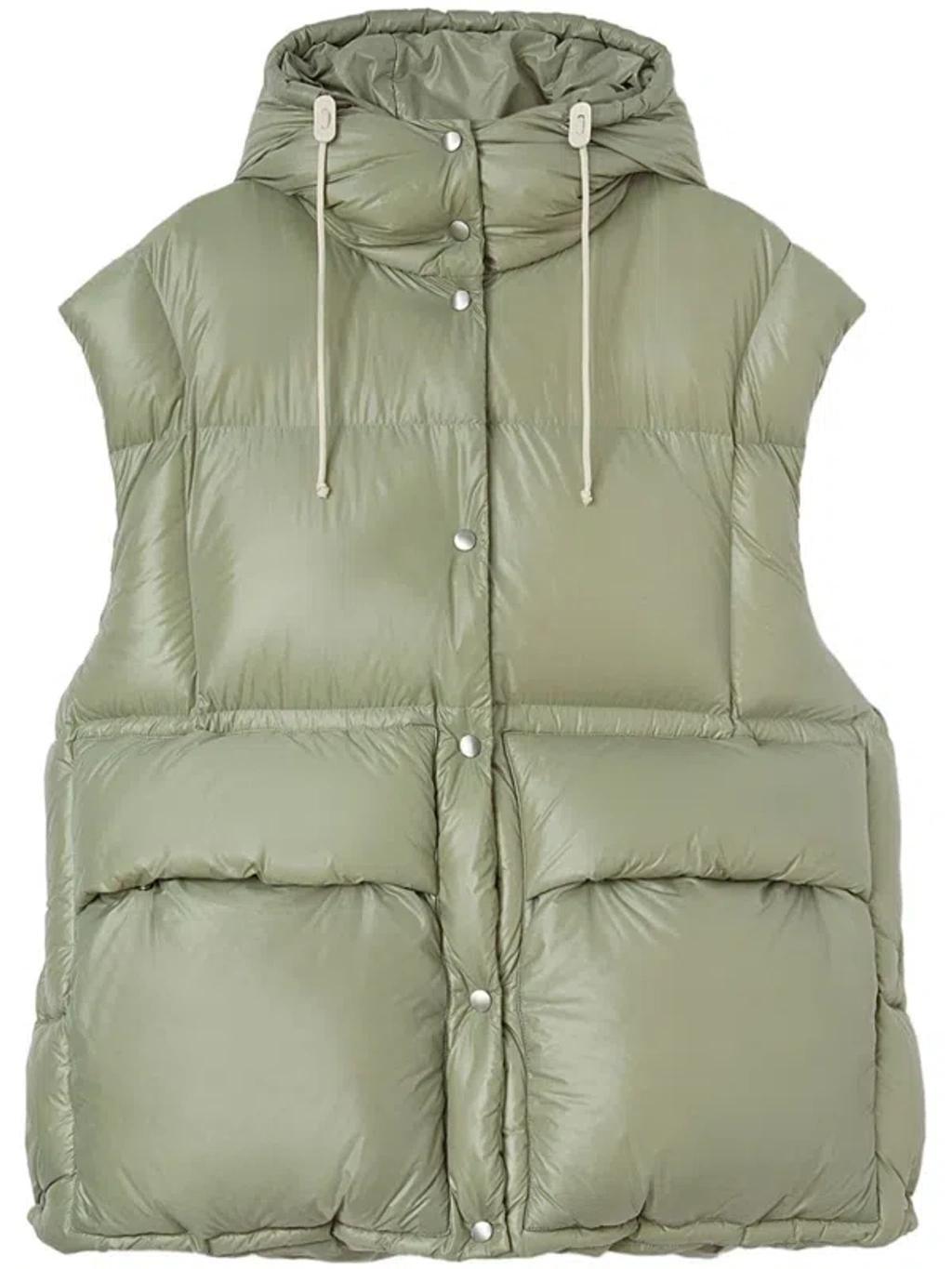 JIL SANDER Quilted Down Gilet In Green Product Image