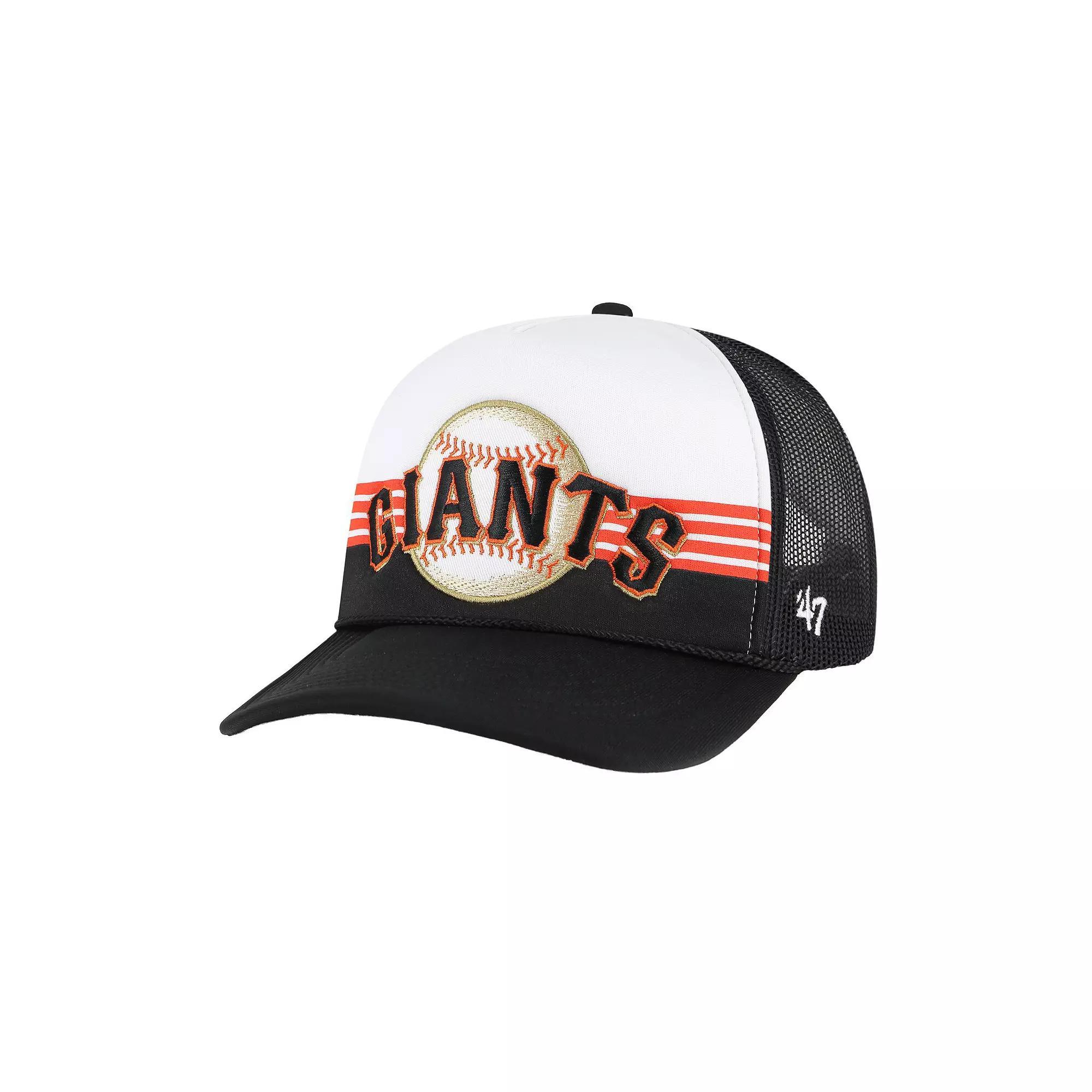 Men's '47 Black San Francisco Giants Lift Off Foam Front Mesh Trucker Adjustable Hat Product Image