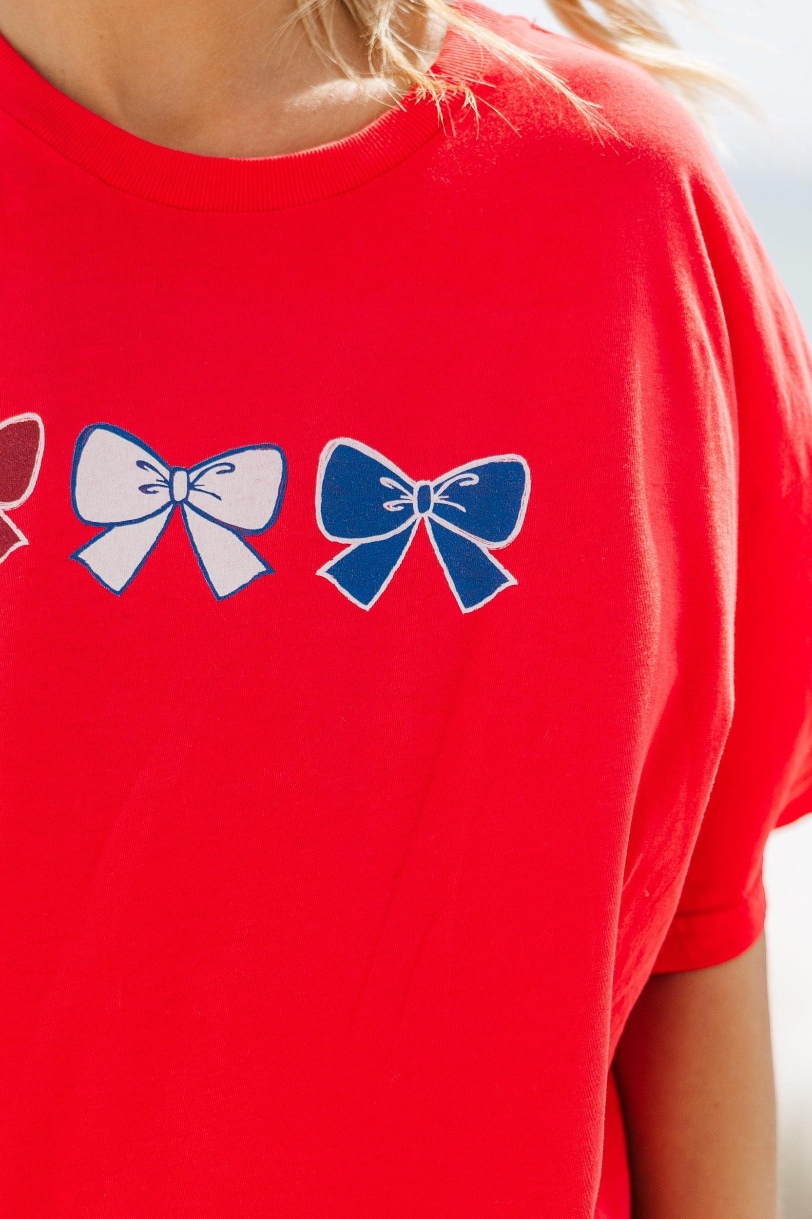 Red White & Bowtiful Red Graphic Tee Female Product Image