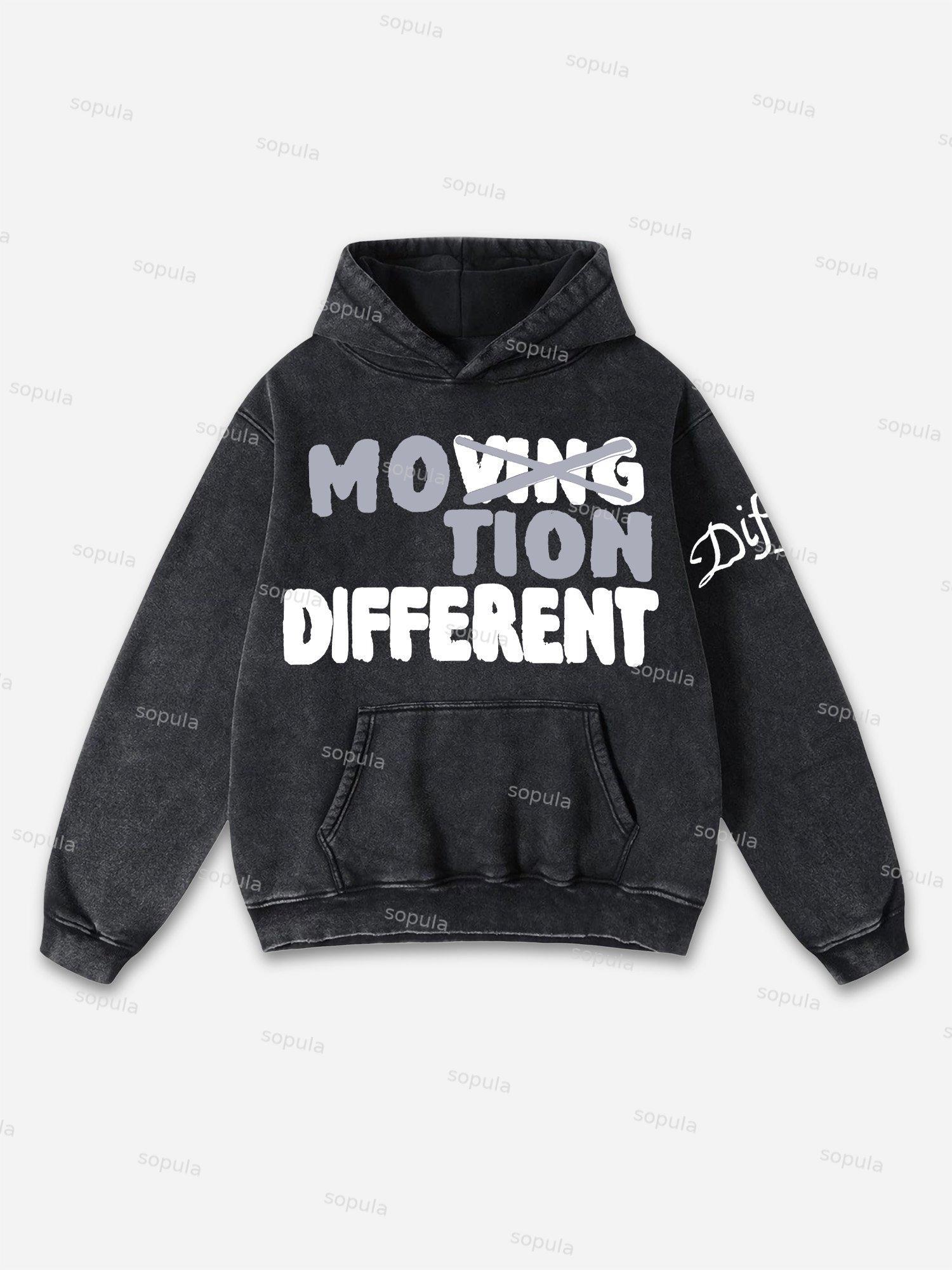 Sopula Motion Different Graphic Acid Washed Oversized Hoodie Product Image