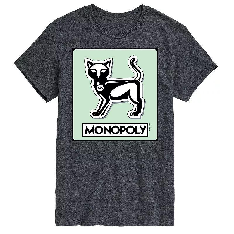 Men's Monopoly Cat Game Token Graphic Tee, Size: XL, Grey Product Image