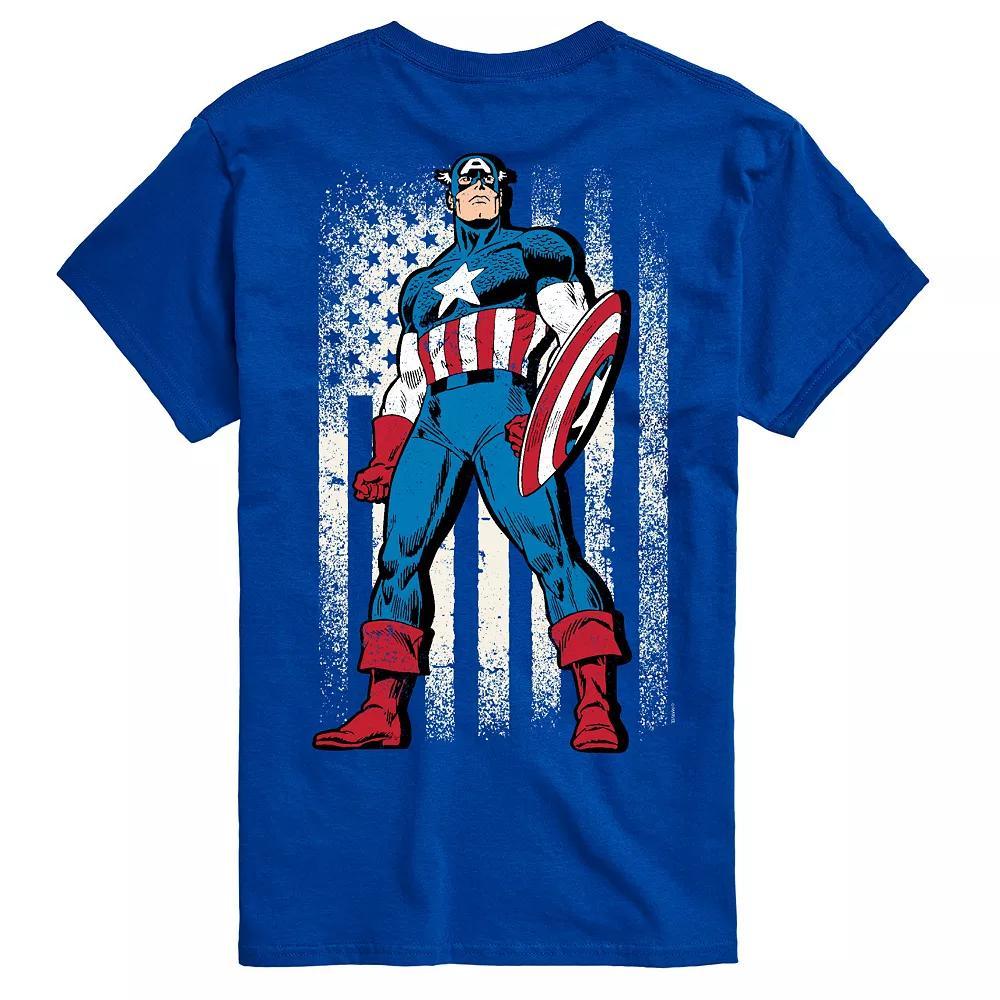 Men's Captain America Flag Retro Graphic Tee,  Product Image
