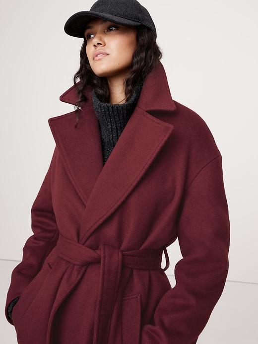 Oversized Wool-Cashmere Wrap Coat Product Image