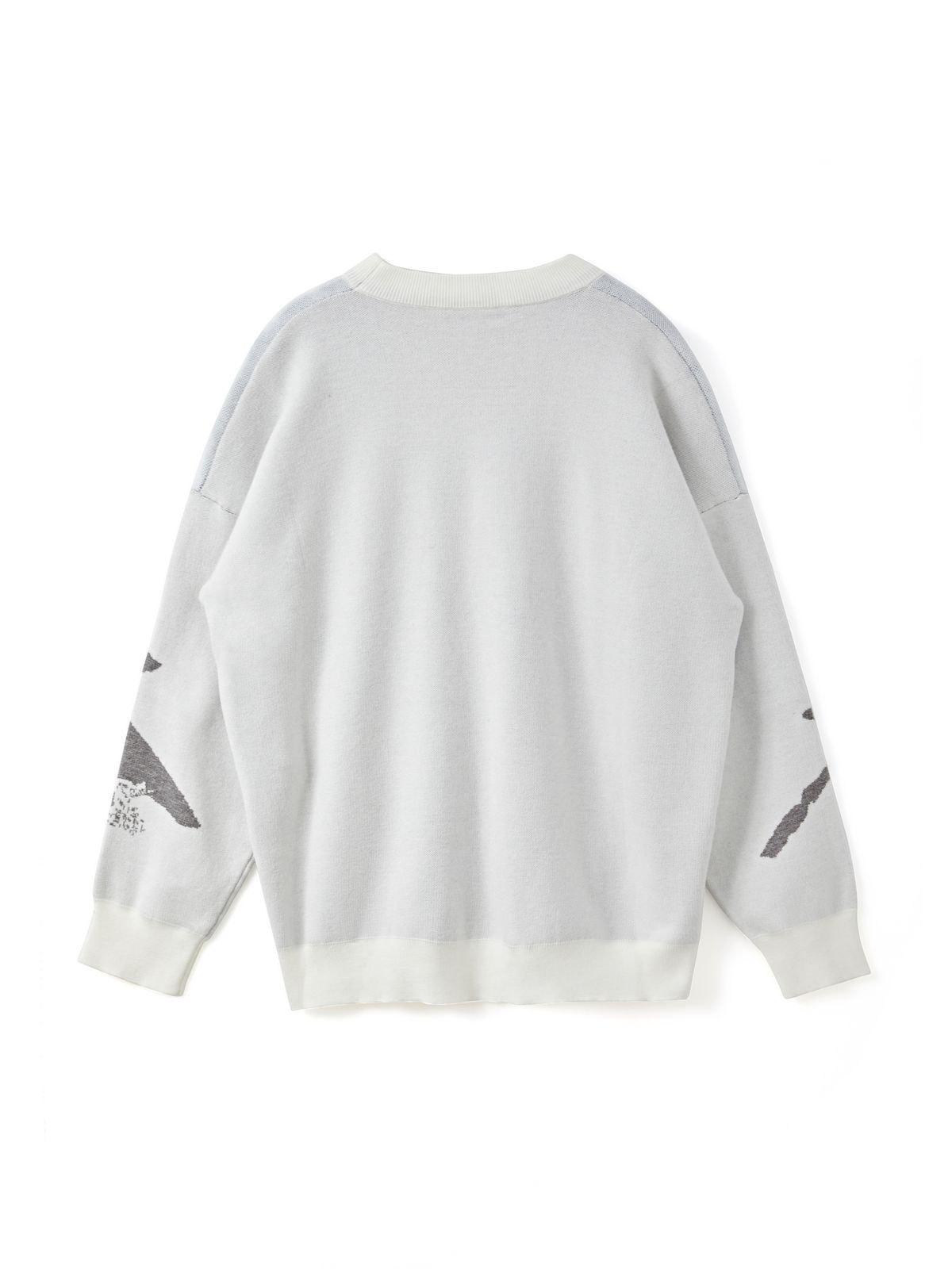 Long Sleeve Jacquard Crew Neck Sweater Product Image