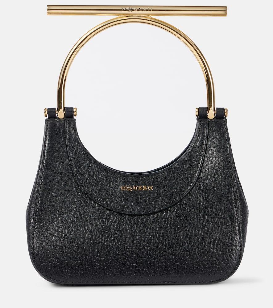 ALEXANDER MCQUEEN Cross-bar Mini Leather Shoulder Bag In Black Product Image