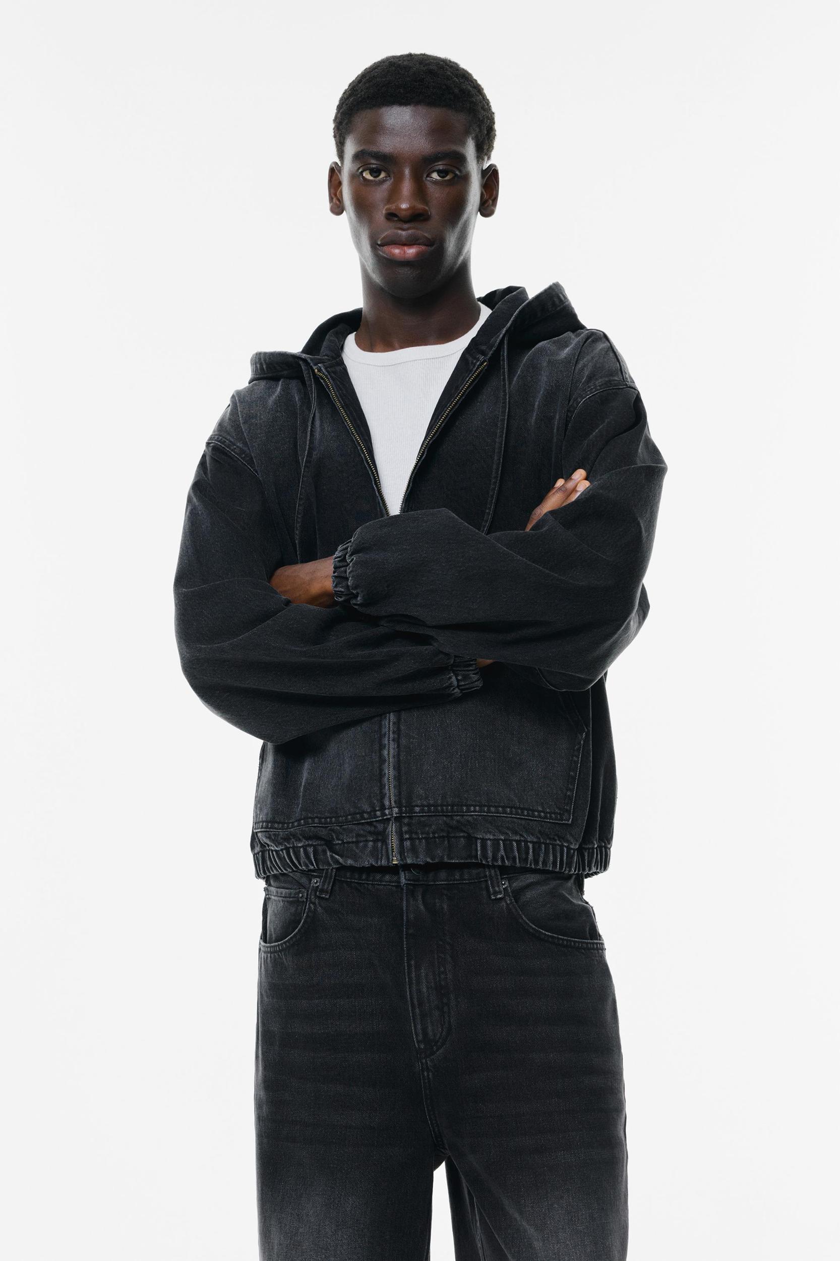 Denim hooded jacket Product Image