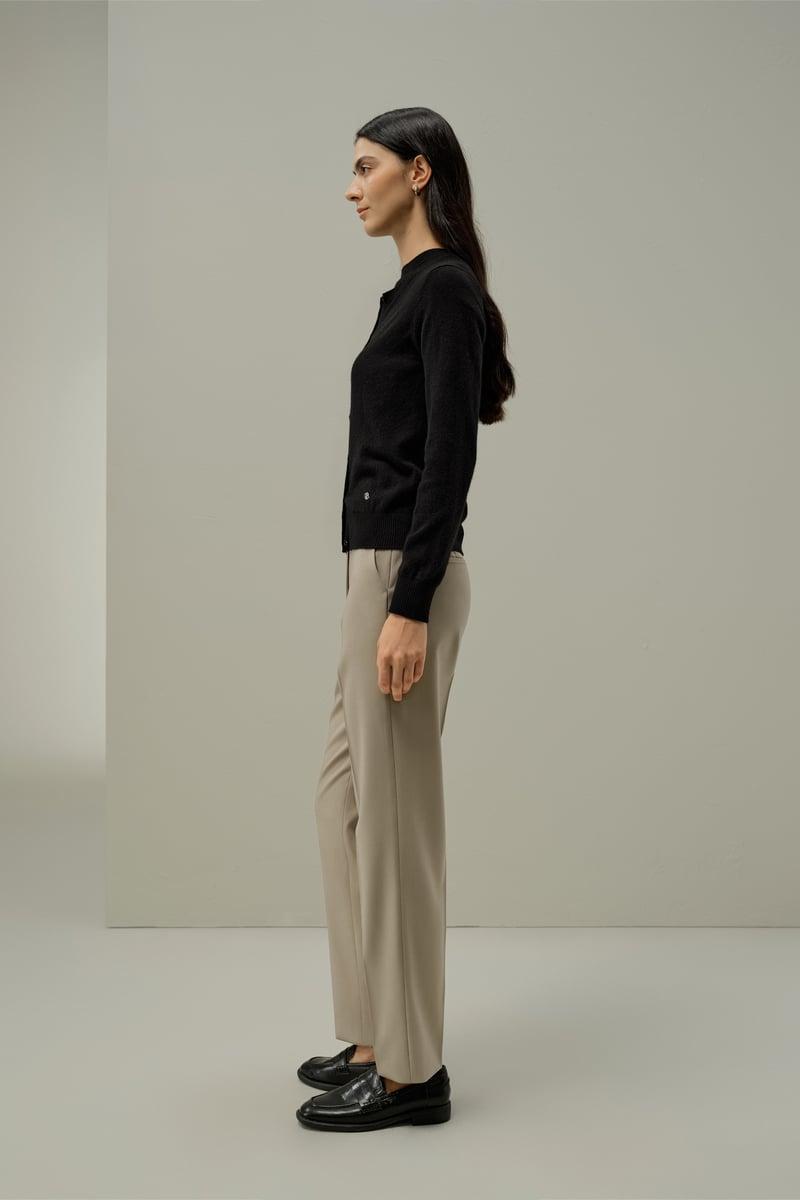 LILYSILK Women's Cashmere Cardigan | Fitted Crew Neck | 100% Cashmere | Soft & Breathable | Medium Gray | M Product Image