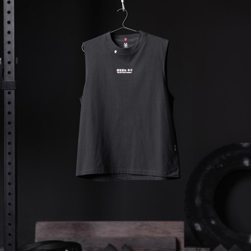 0807. Tech Essential™ Relaxed Cutoff - Black "RP Wings Stack" Product Image