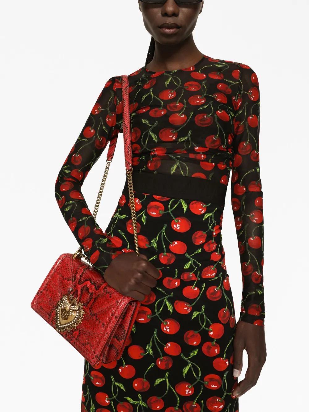 DOLCE & GABBANA Medium Devotion Crossbody Bag In Red Product Image