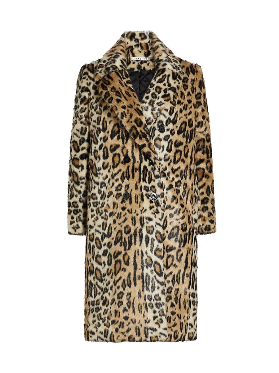 Womens Nicholas Leopard Faux-Fur Coat Product Image