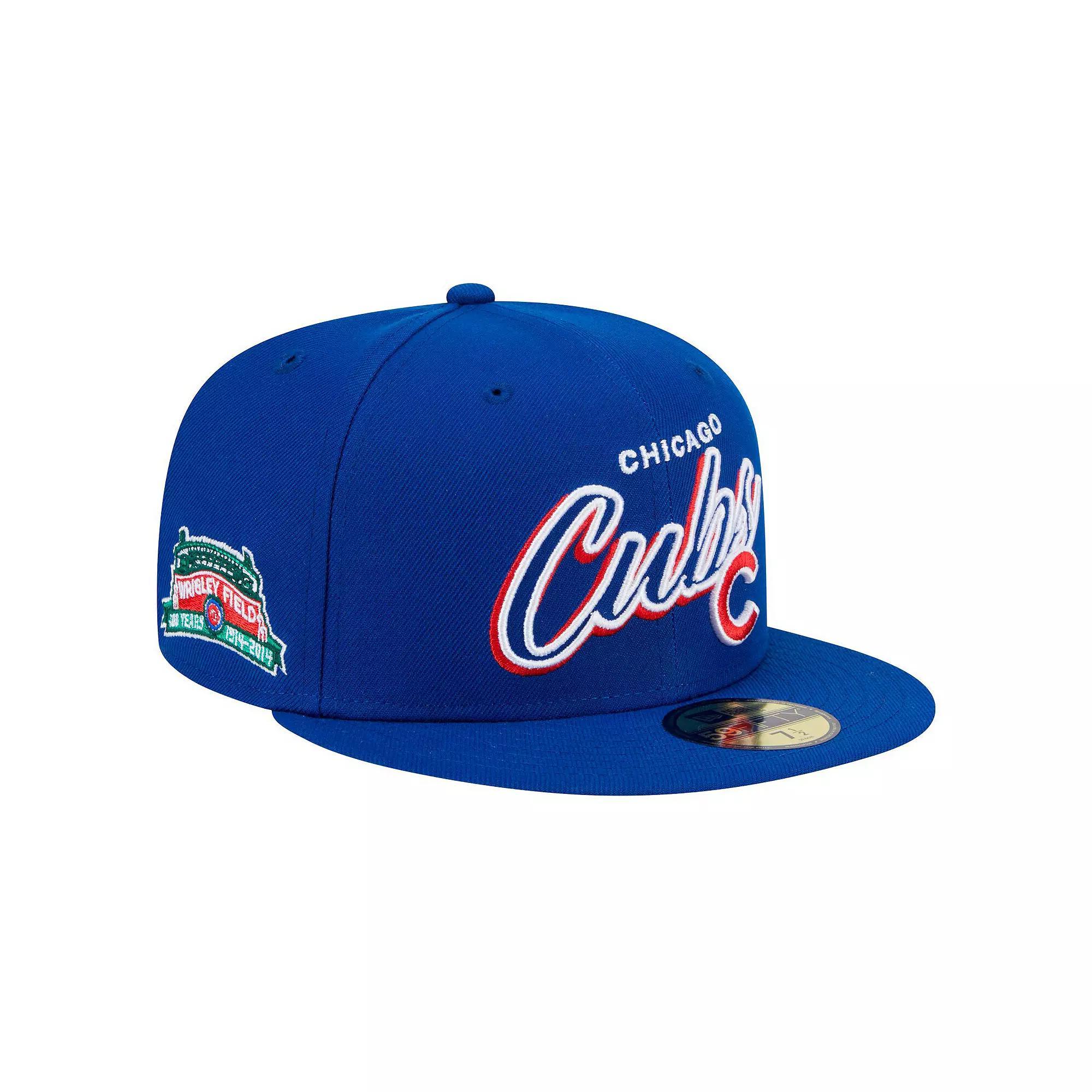 Men's New Era Royal Chicago Cubs Script Sided 59FIFTY Fitted Hat, Size: 7, Blue Product Image