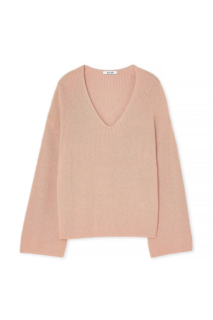 V-neck Knitted Sweater Product Image