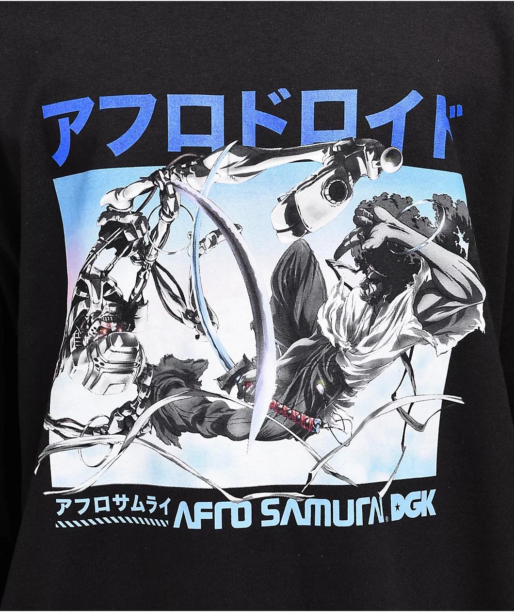 DGK x Afro Samurai Afro Droid Black Long Sleeve T-Shirt Product Image