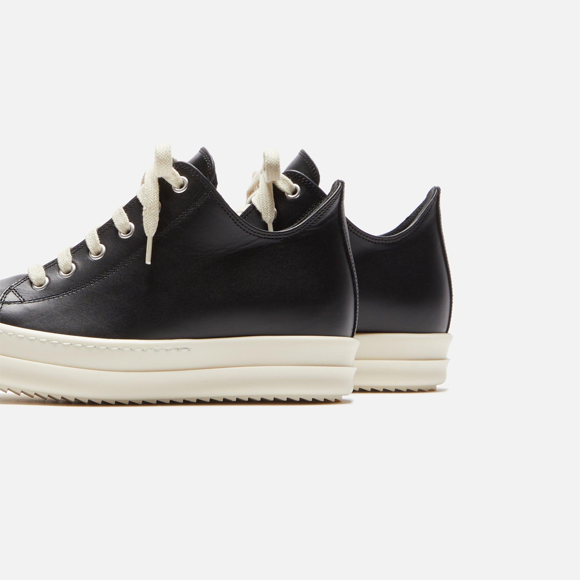 Rick Owens WMNS Scarpe in Pelle Low Sneakers - Black / Milk Female Product Image