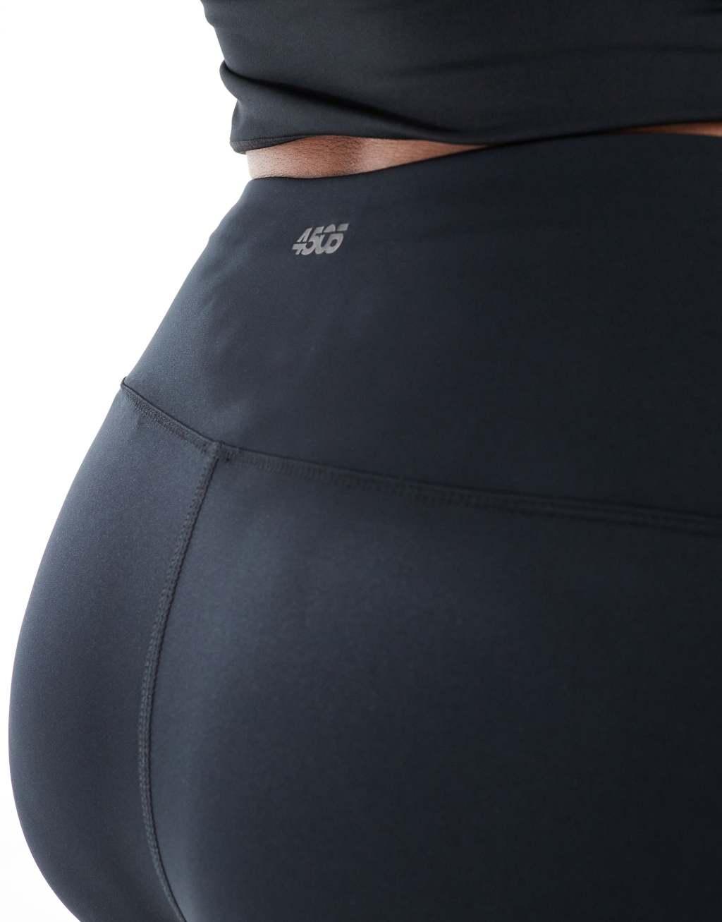 4505 Curve Icon running tie waist gym leggings with phone pocket in black  Product Image