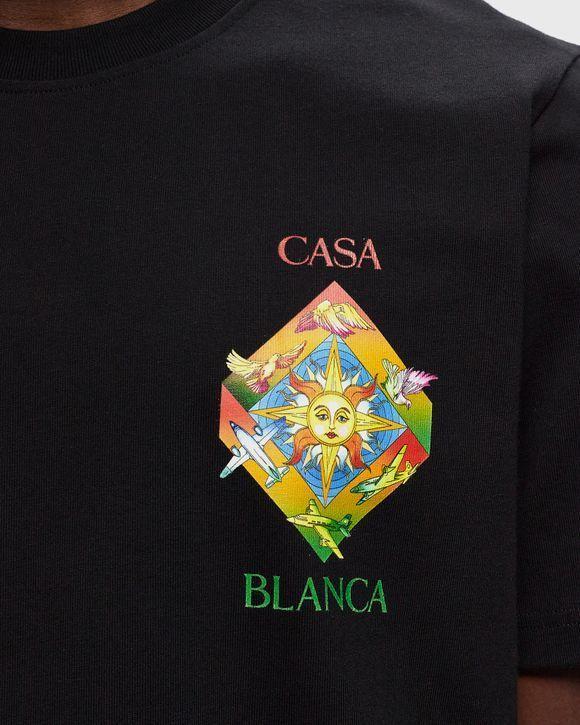 CASABLANCA Les Elements Organic-cotton T-shirt In Black Product Image