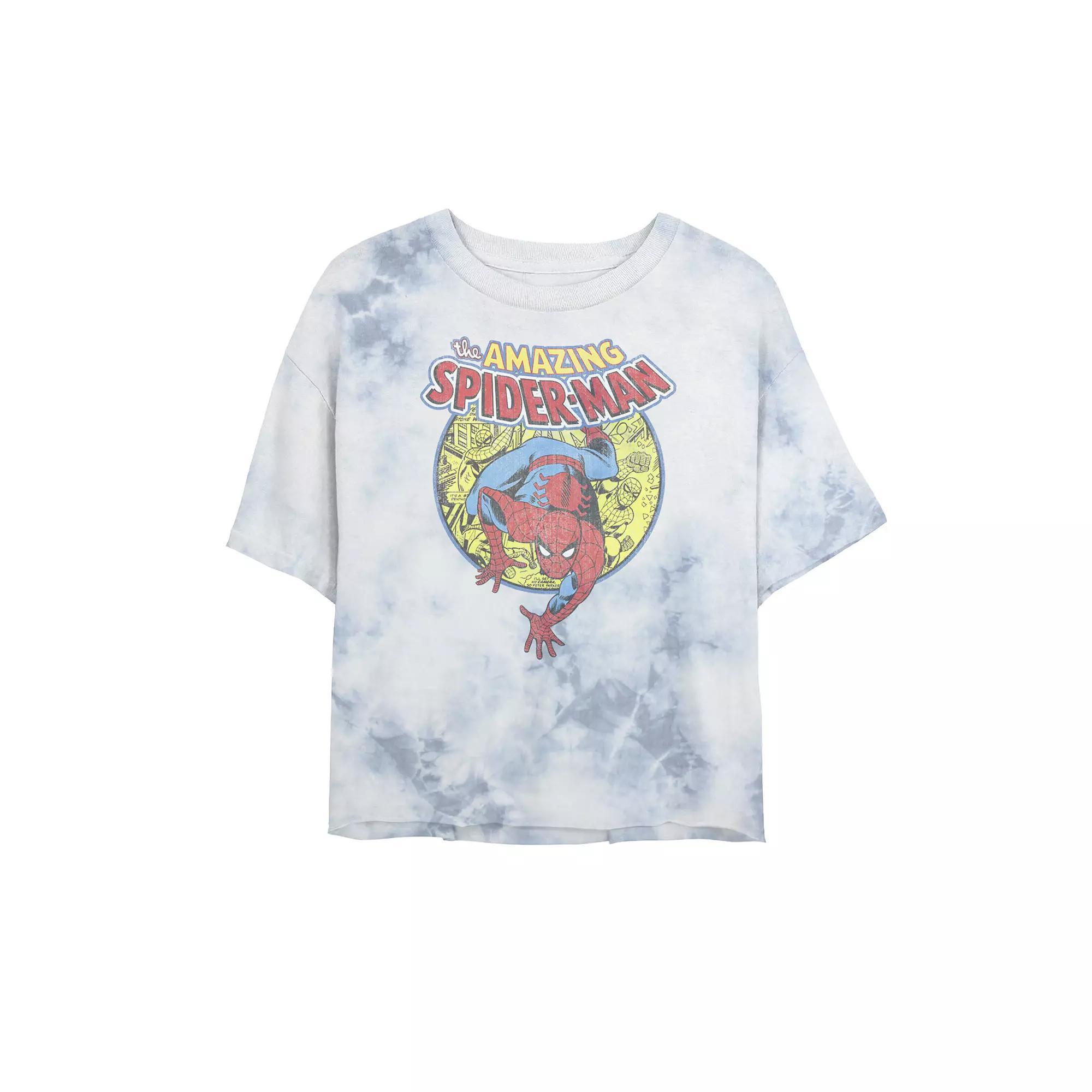 Juniors' Marvel Amazing Spider-Man Vintage Comic Tee, Girl's, Size: XL, White Blue Product Image