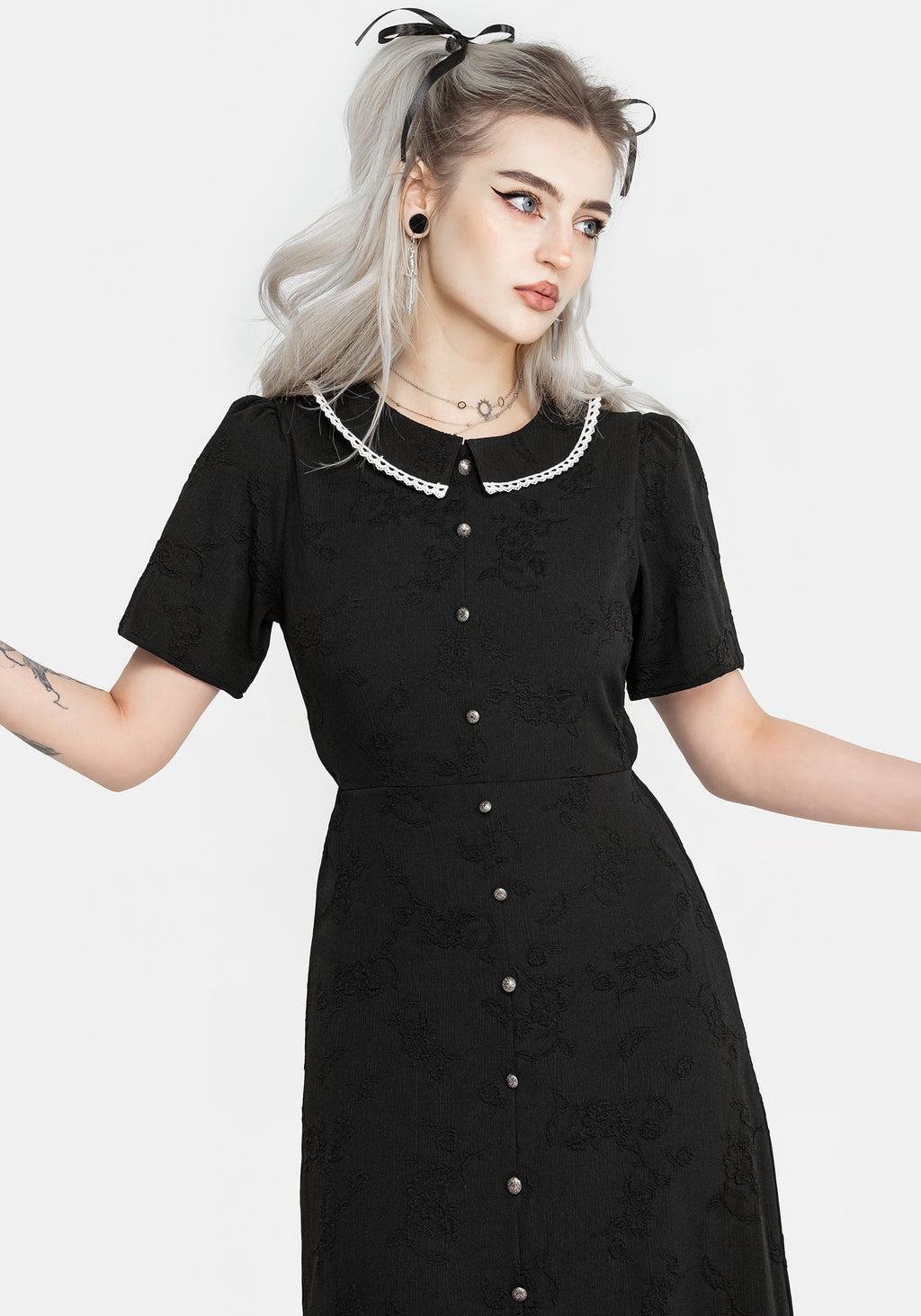 Medea Button Front Collared Midi Dress Product Image