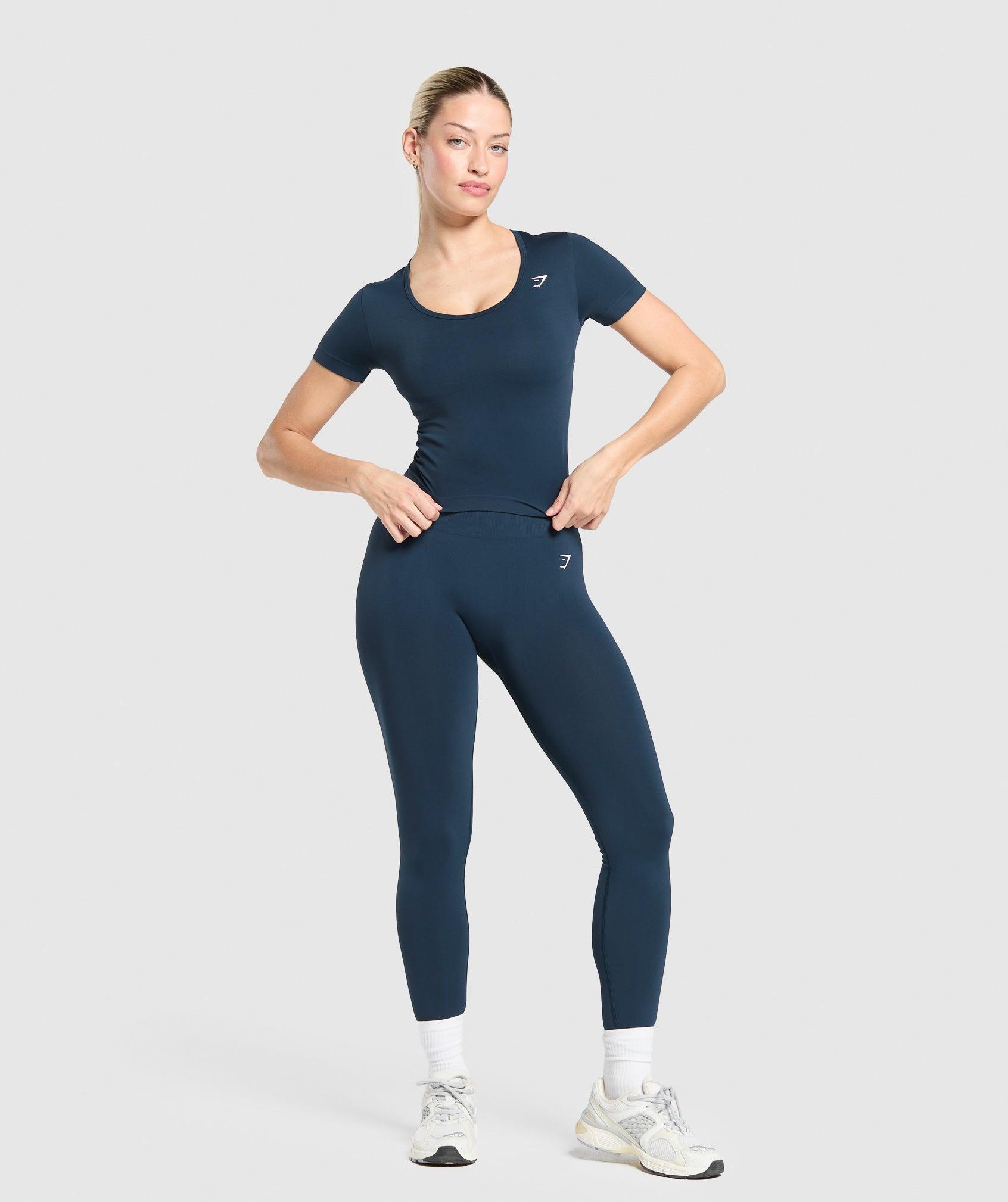 Gymshark Everyday Seamless Tight Fit Crew Neck Tee - Navy Female Product Image