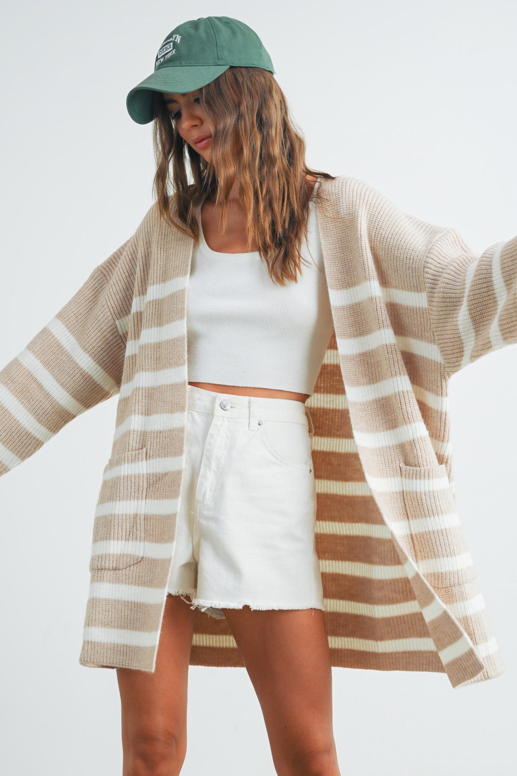 Stripe Knitted Stripe Cardigan Product Image