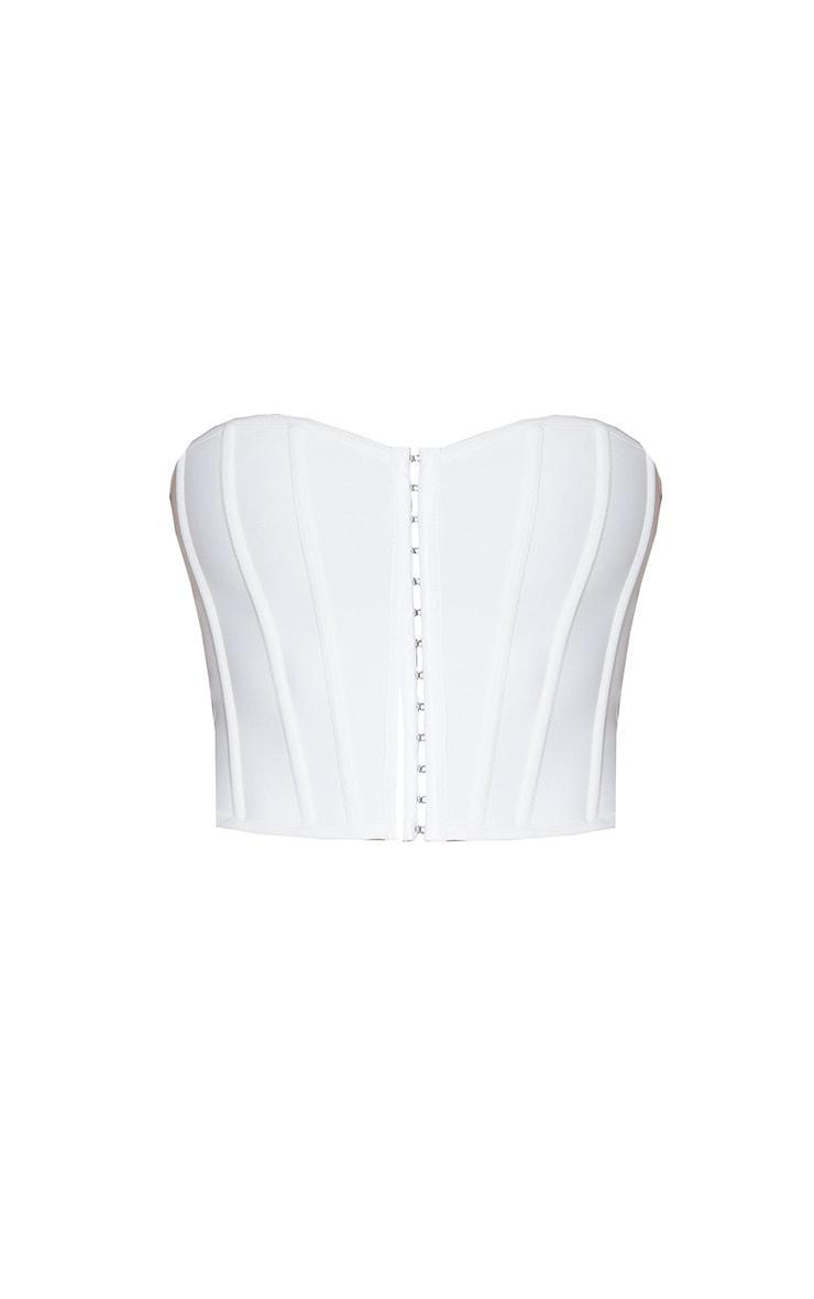 Cream Bandage Hook And Eye Structured Corset Product Image