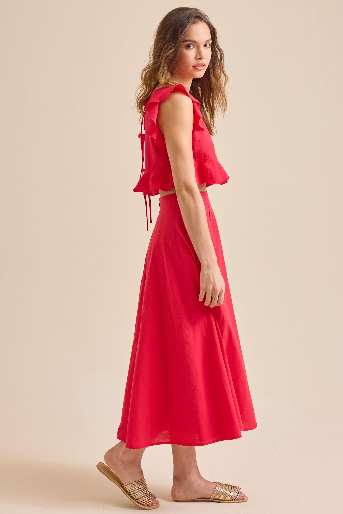 Grace Linen Ruffle Top Product Image