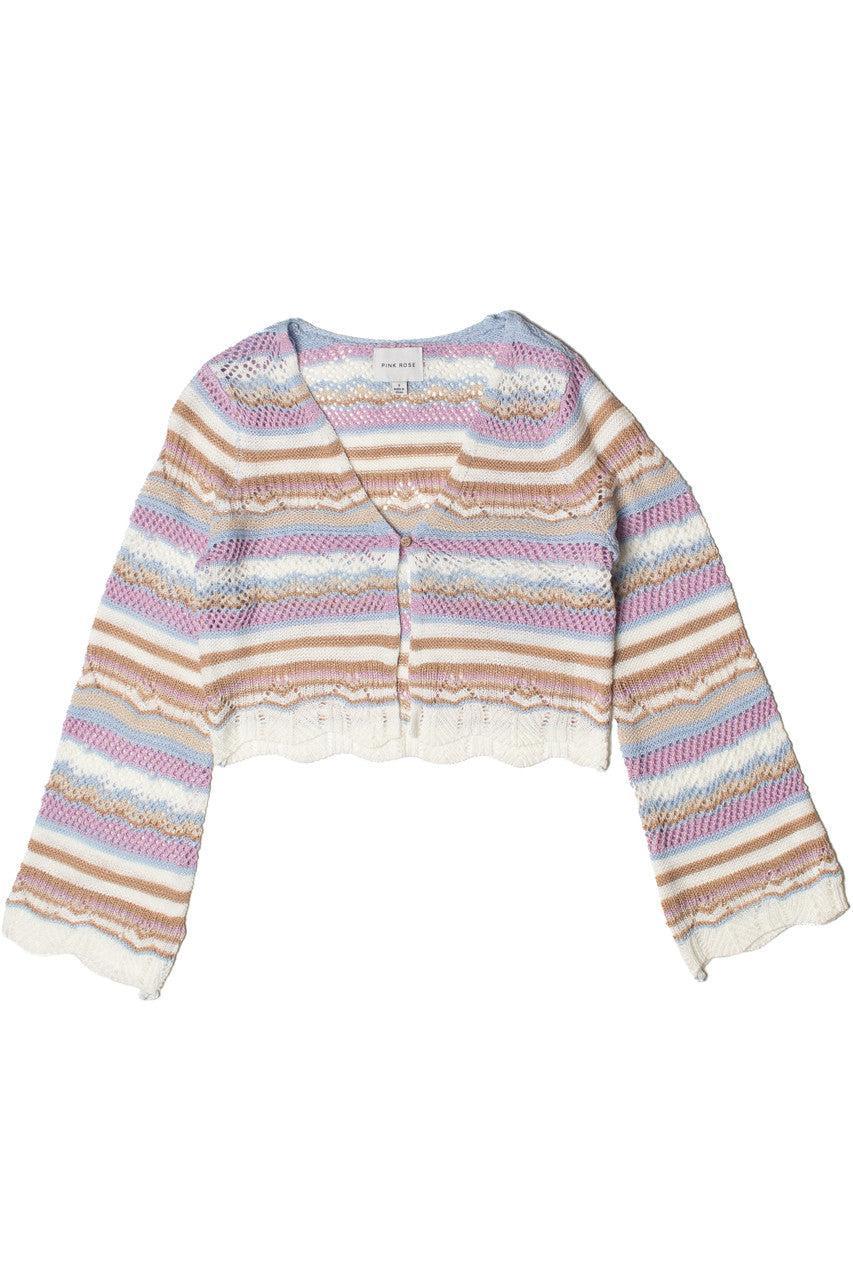 Striped Pointelle Cardigan Product Image
