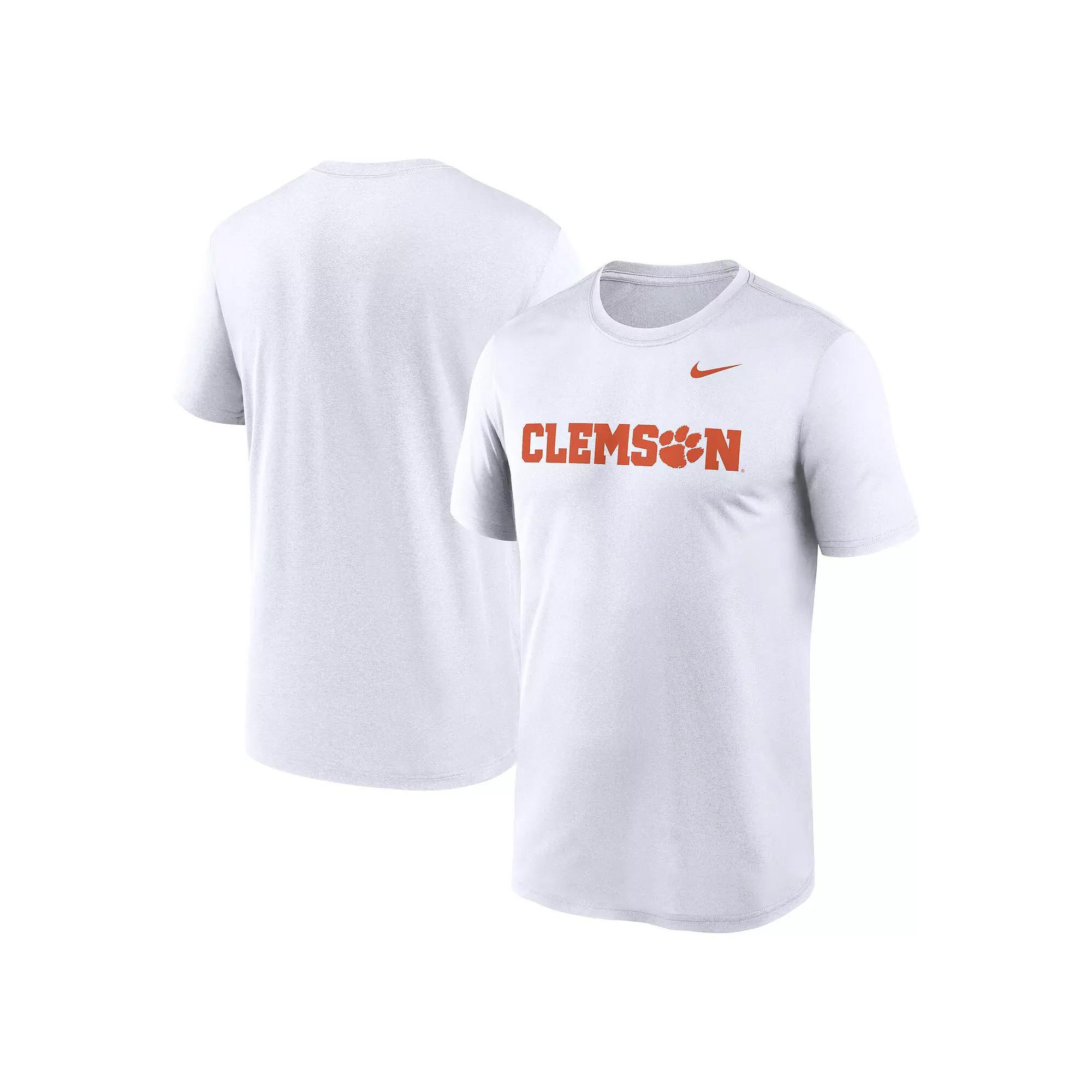 Men's Nike White Clemson Tigers Primetime Legend Wordmark T-Shirt, Size: 2XL Product Image