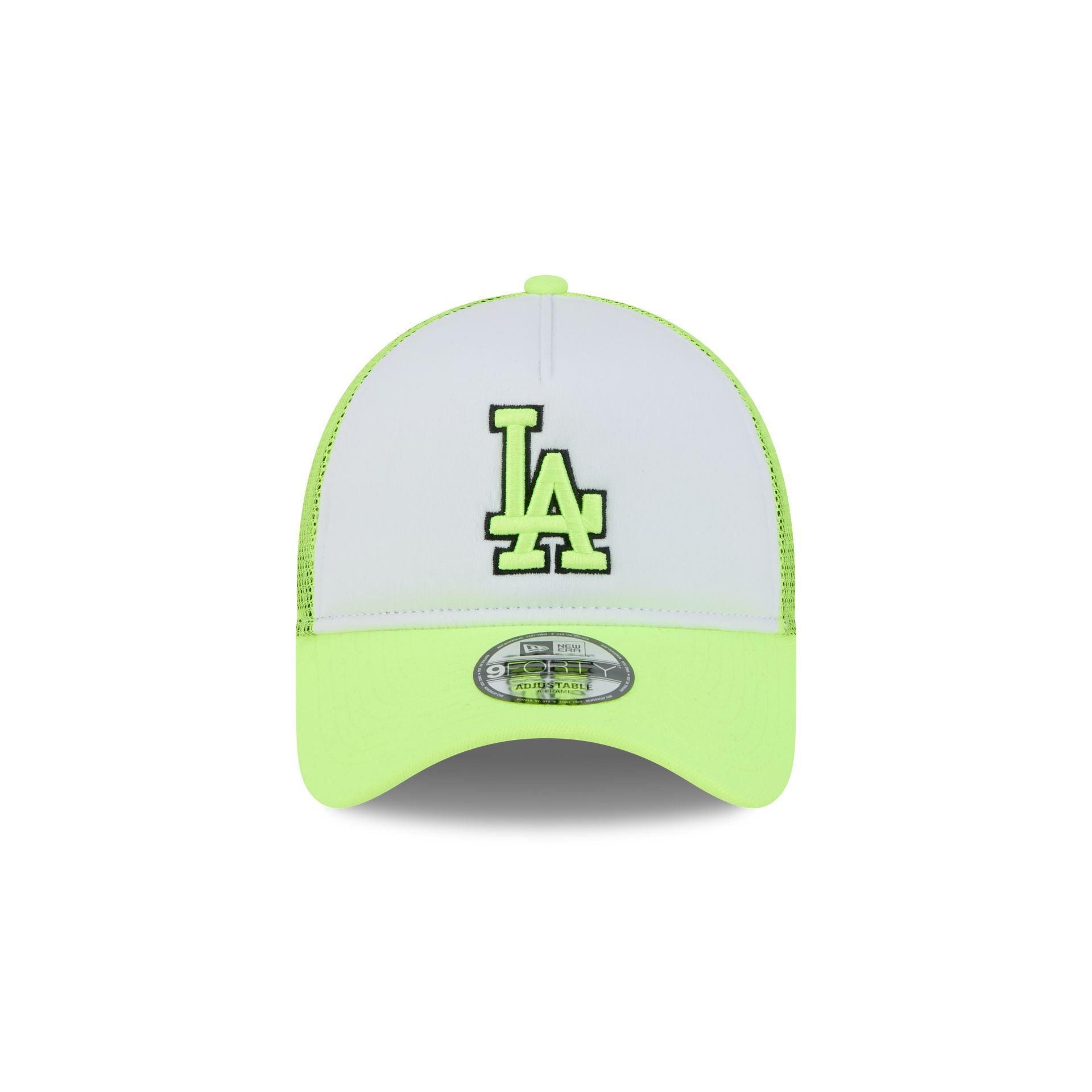 Los Angeles Dodgers Hi Vis Doodle 9FORTY A-Frame Trucker Hat Male Product Image