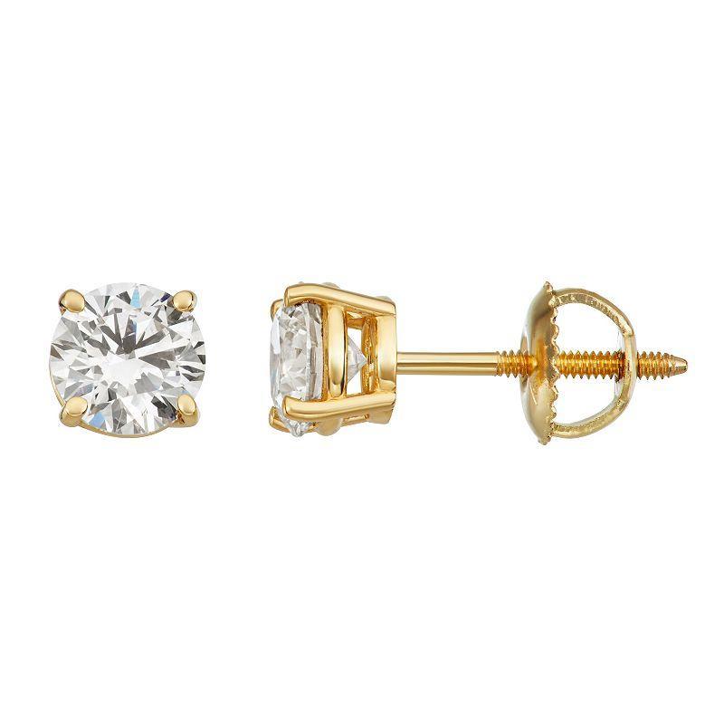 Arctic Clear 14k Gold 1 1/2 Carat T.W. IGI Certified Lab Grown Diamond Stud Earrings, Womens, 14k Whgold Product Image