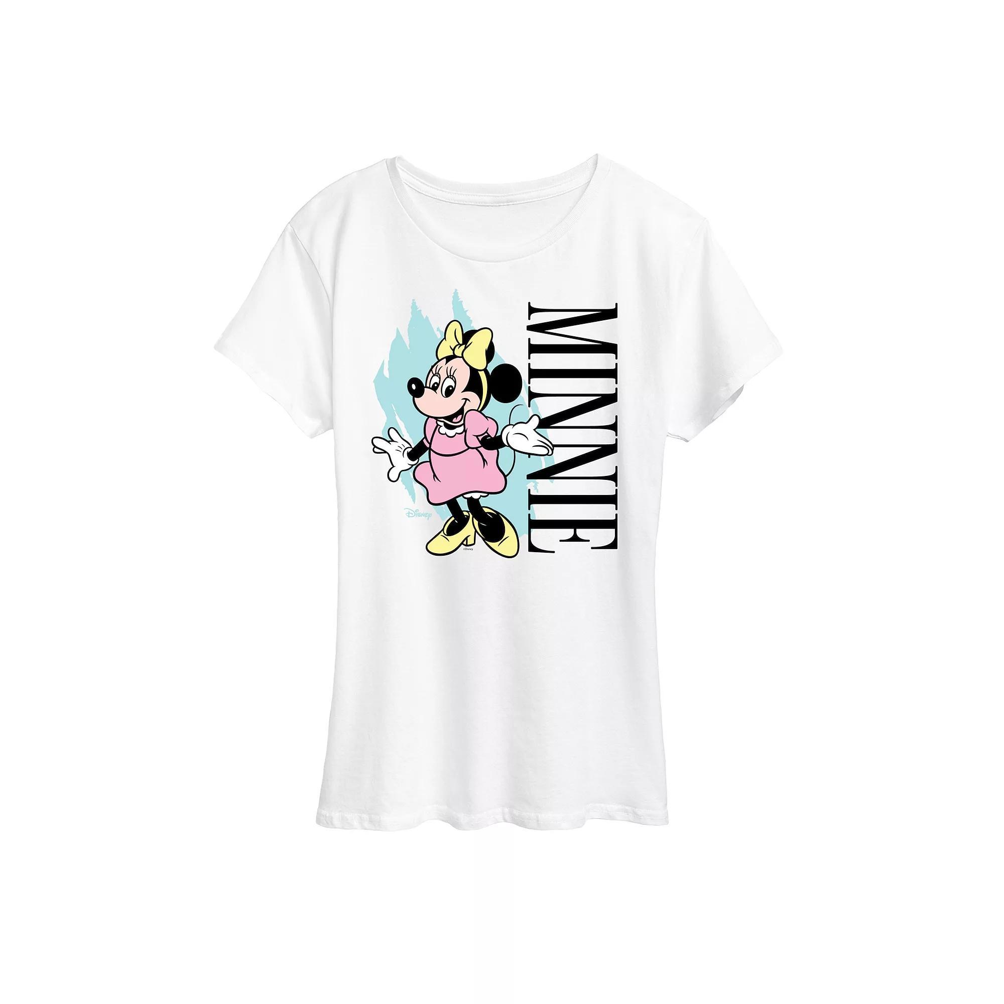 Disney's Minnie Mouse Retro Paint Swatch Graphic Tee, Women's, Size: XL, White Product Image