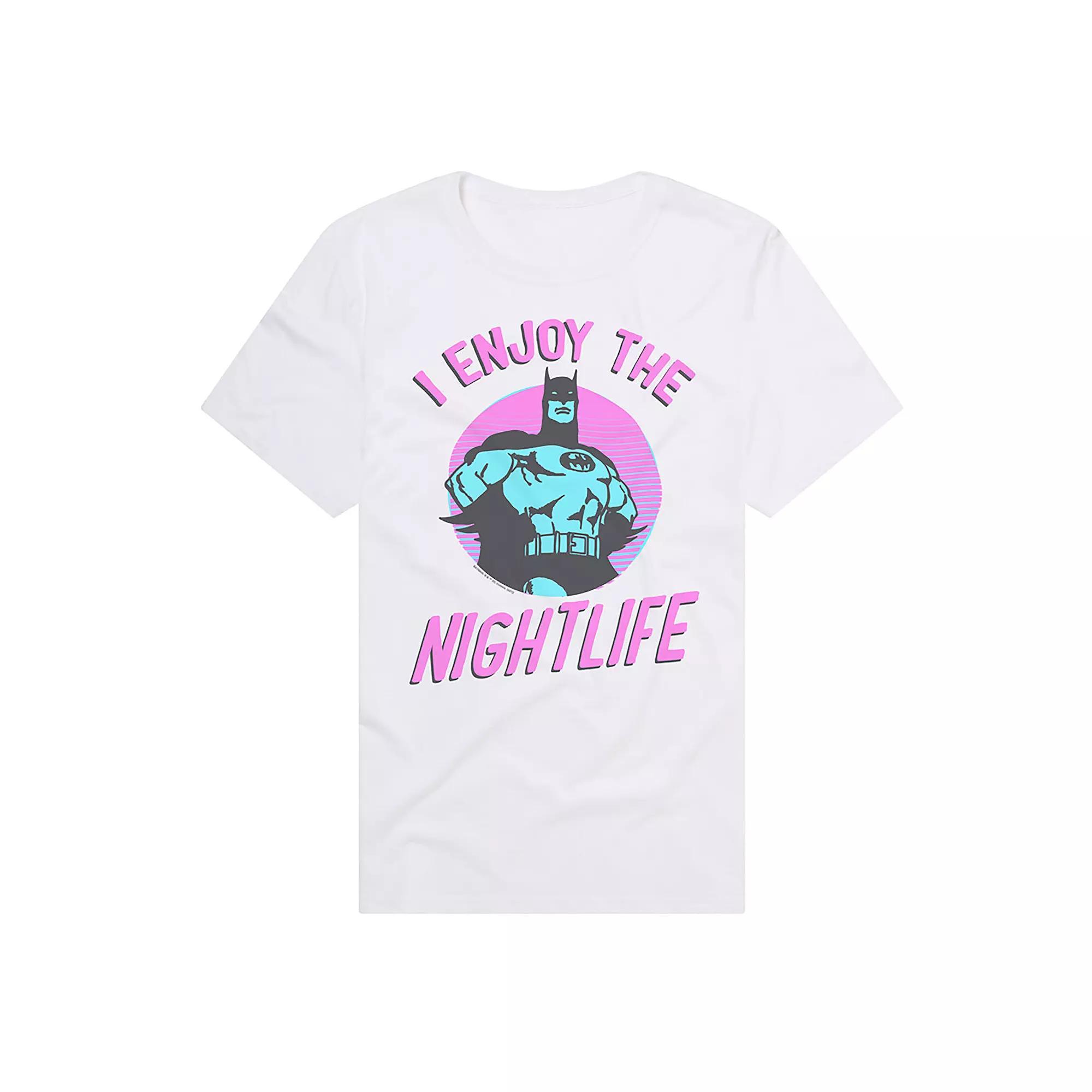 Men's DC Comics Batman "I Enjoy the Nightlife" Graphic Tee, Size: Medium, White Product Image