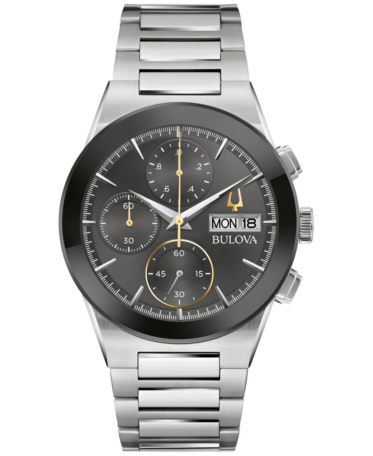 Bulova Mens Modern Millennia Chronograph Gray Stainless Steel Bracelet Watch Product Image