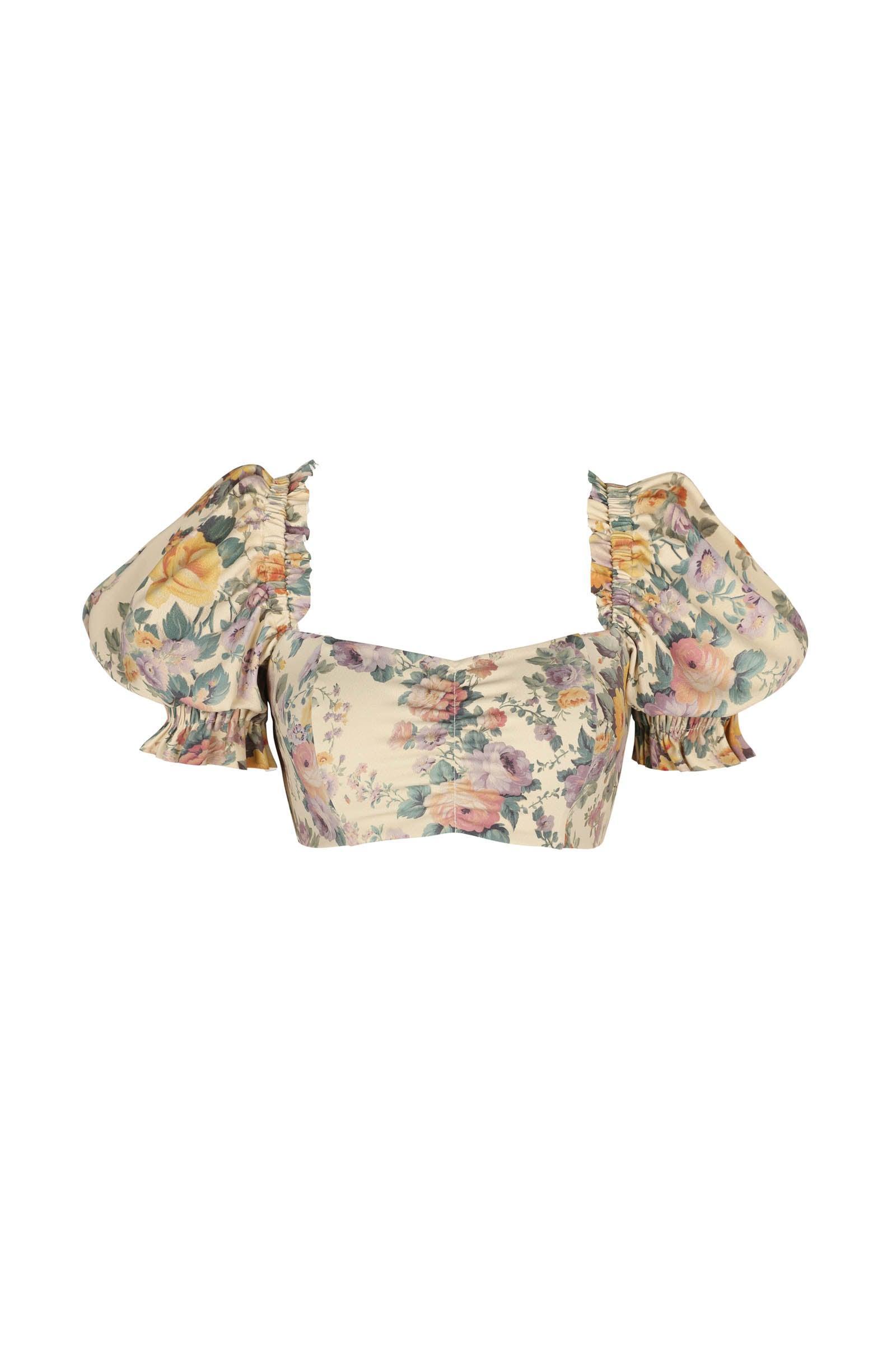 The Blonde Floral Babydoll Bikini Top Product Image