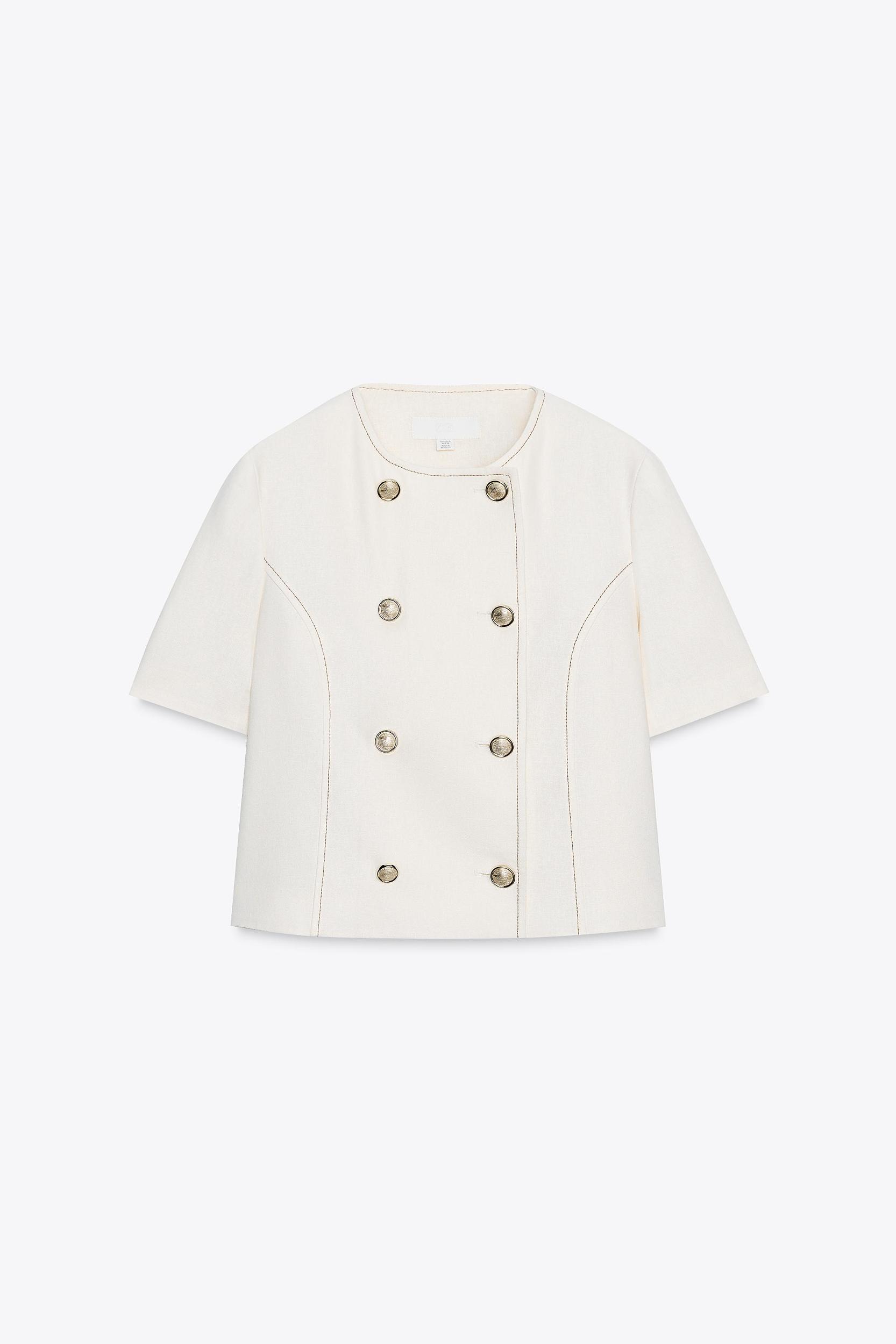 SHORT SLEEVE BLAZER WITH LINEN Product Image