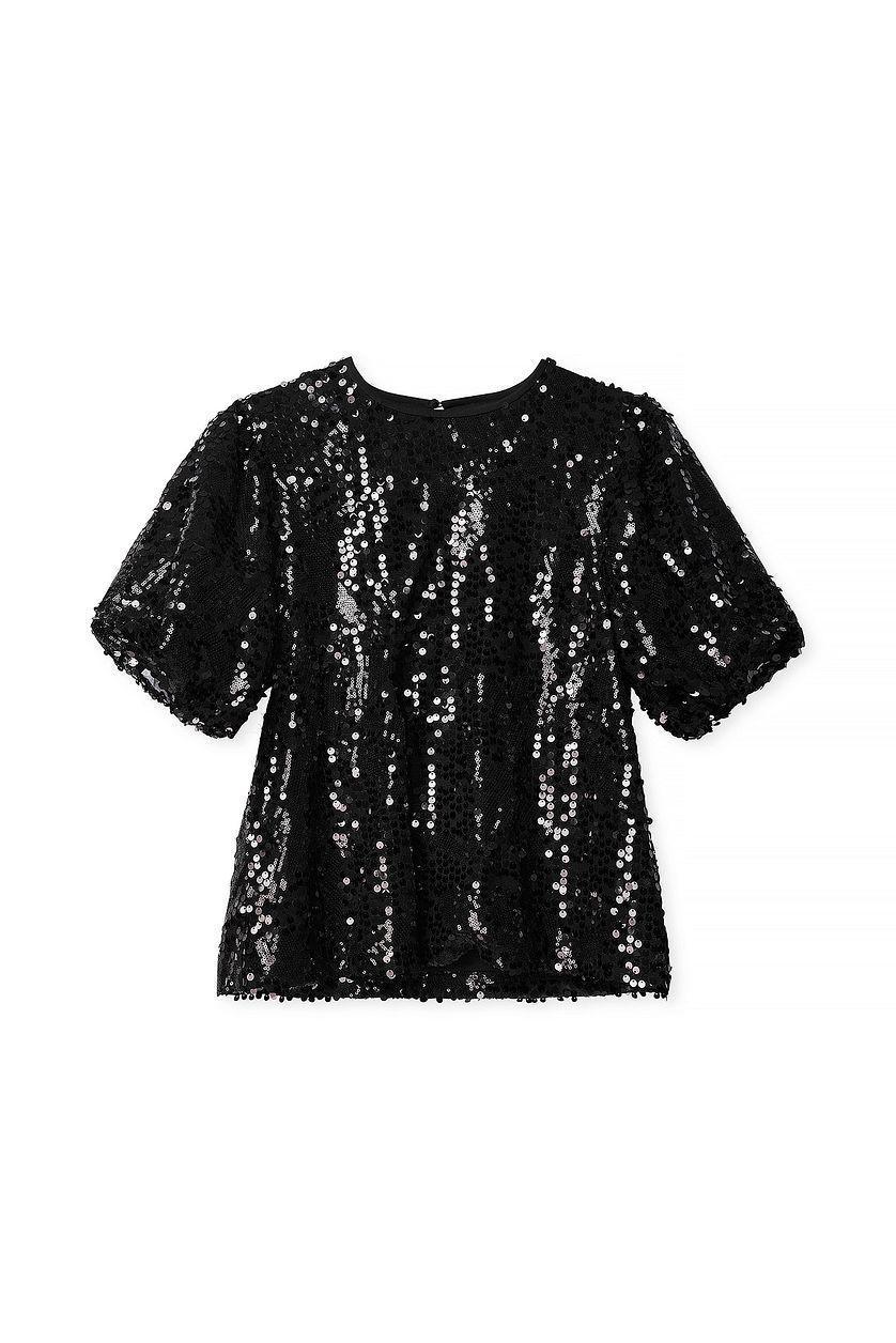 Puff Sleeve Sequin Top Product Image