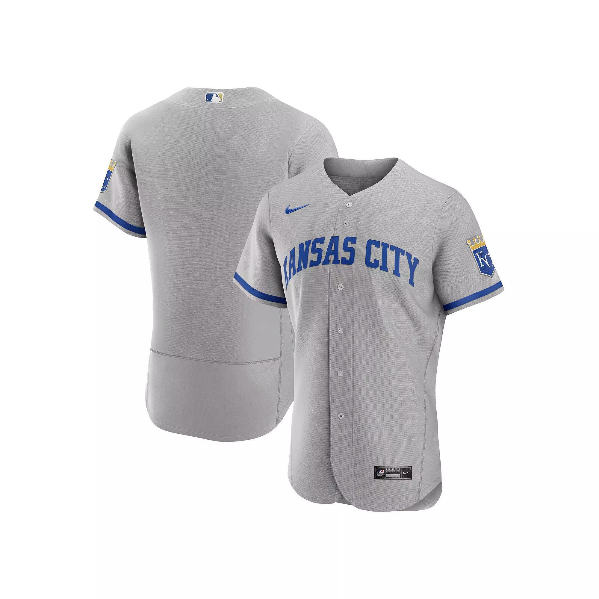 Men's Nike Gray Kansas City Royals 2022 Road Authentic Jersey, Size: 52, Grey Product Image