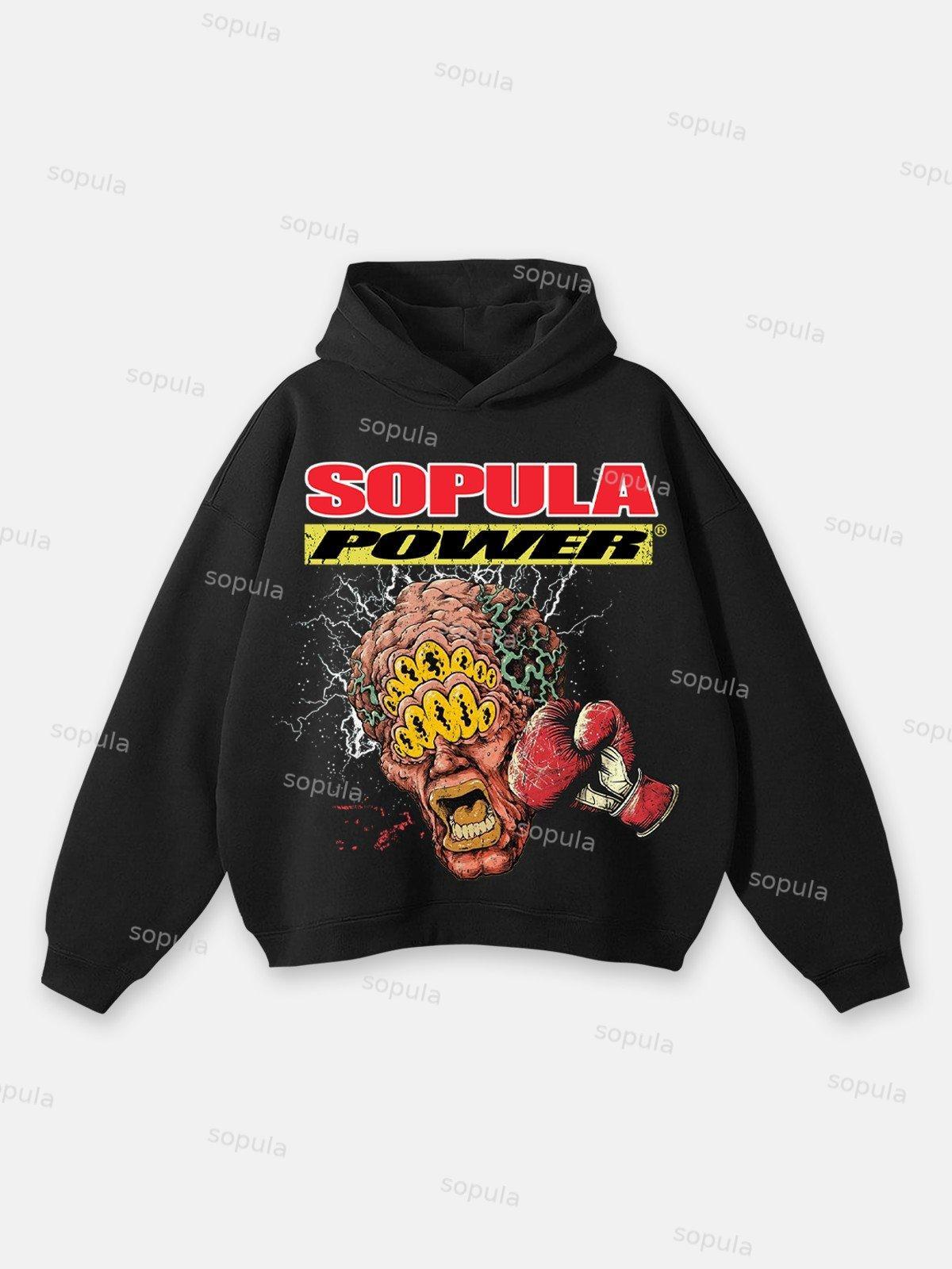Sopula Vintage Street Portrait Graphic Hoodie Product Image