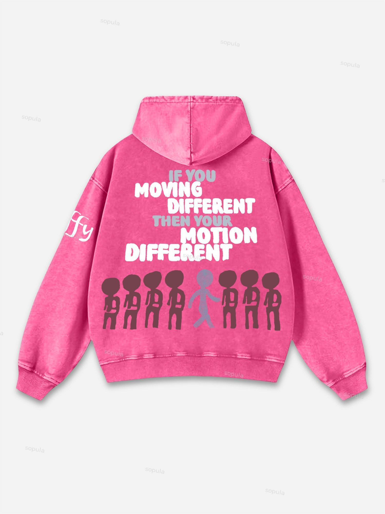 Sopula Motion Different Graphic Acid Washed Oversized Hoodie Product Image