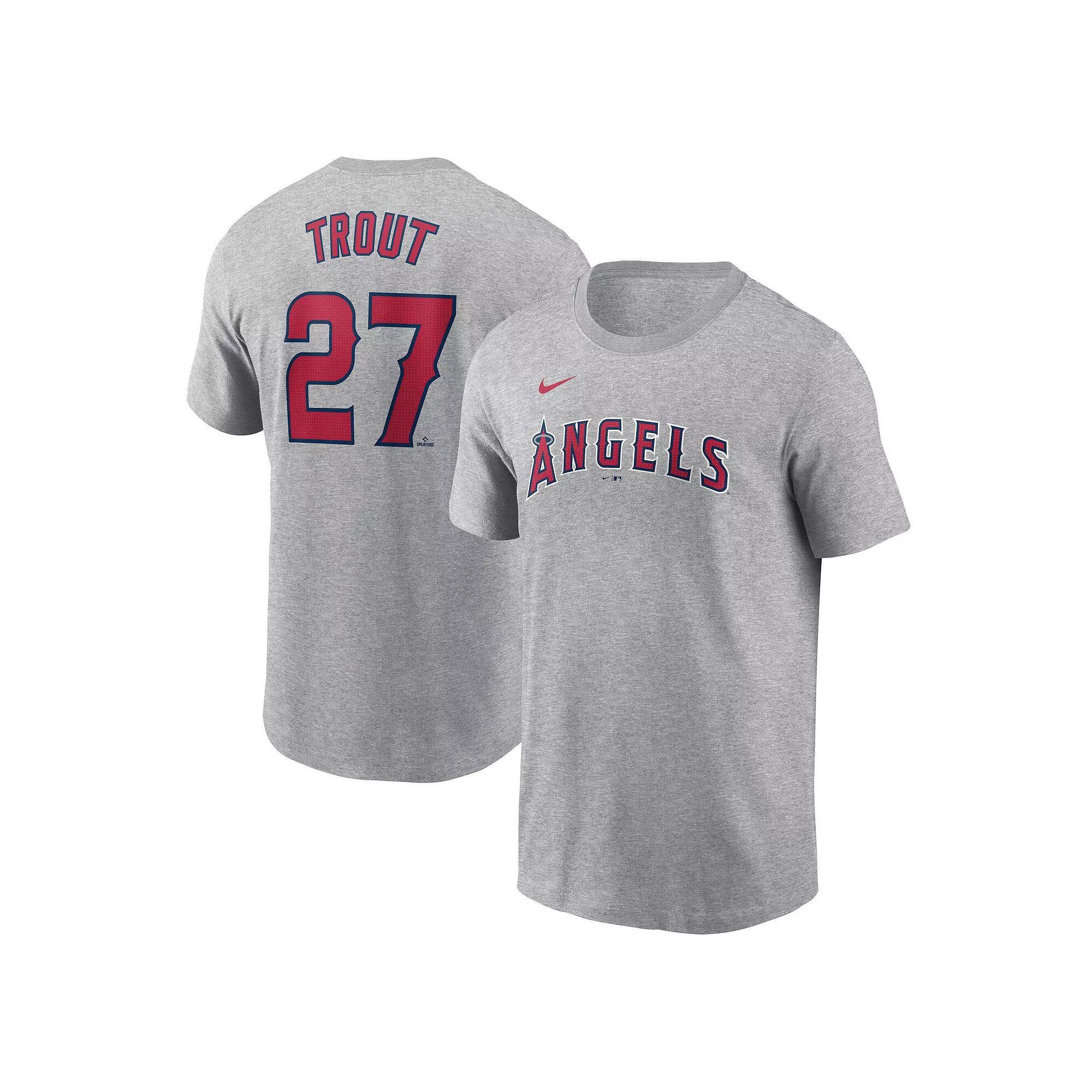 Men's Nike Mike Trout Gray Los Angeles Angels Fuse Name & Number T-Shirt,  Product Image
