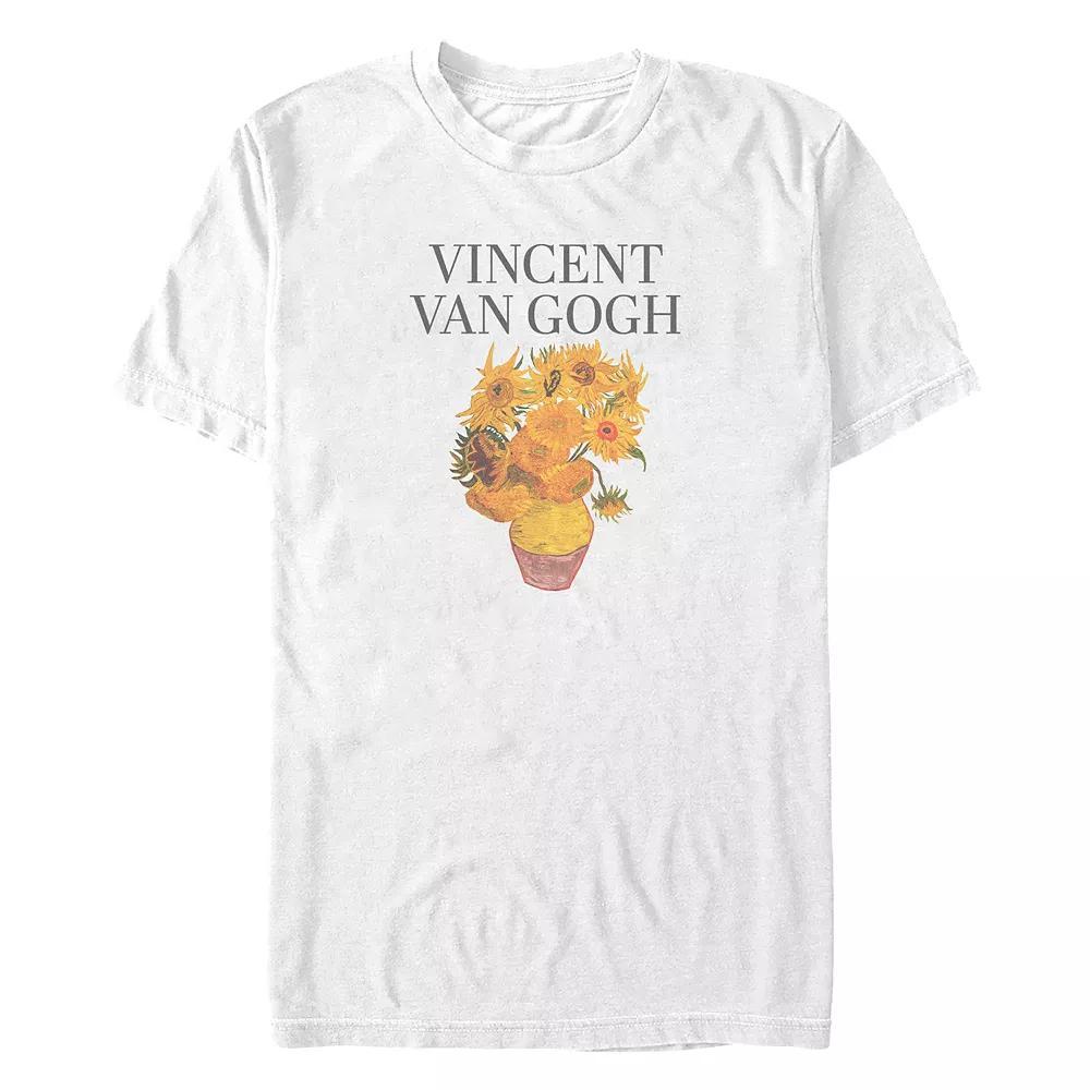 Big & Tall Vincent Van Gogh Sunflowers Graphic Tee, Men's, Size: 4XL, White Product Image