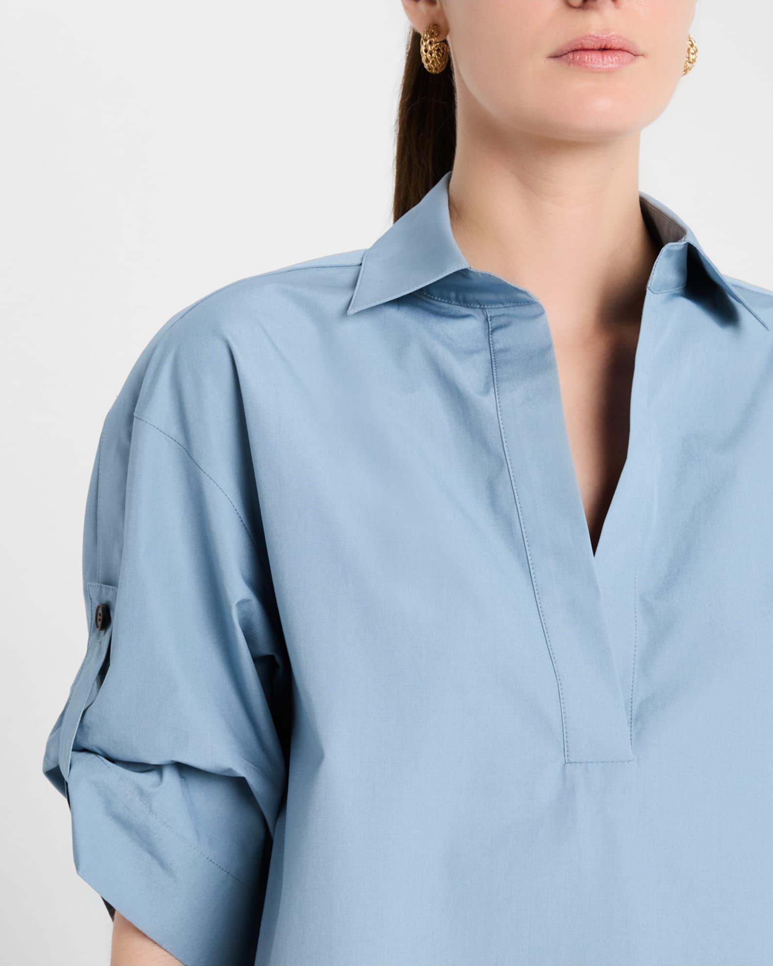 Tab-Sleeve Cotton Shirt Product Image