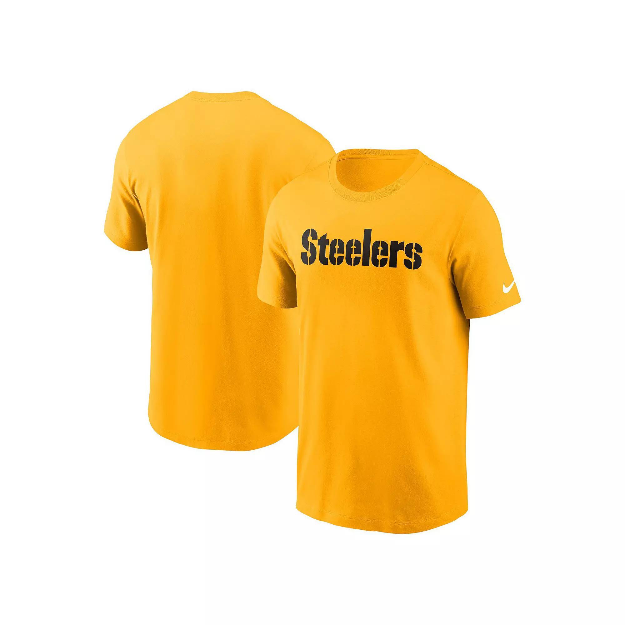 Men's Nike Gold Pittsburgh Steelers Primetime Wordmark Essential T-Shirt,  Product Image