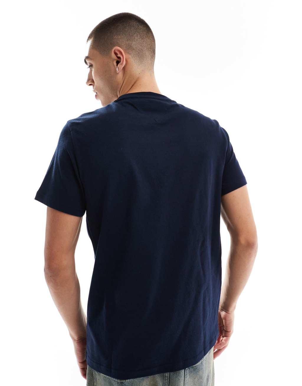 Tommy Jeans block font logo t-shirt in navy Product Image