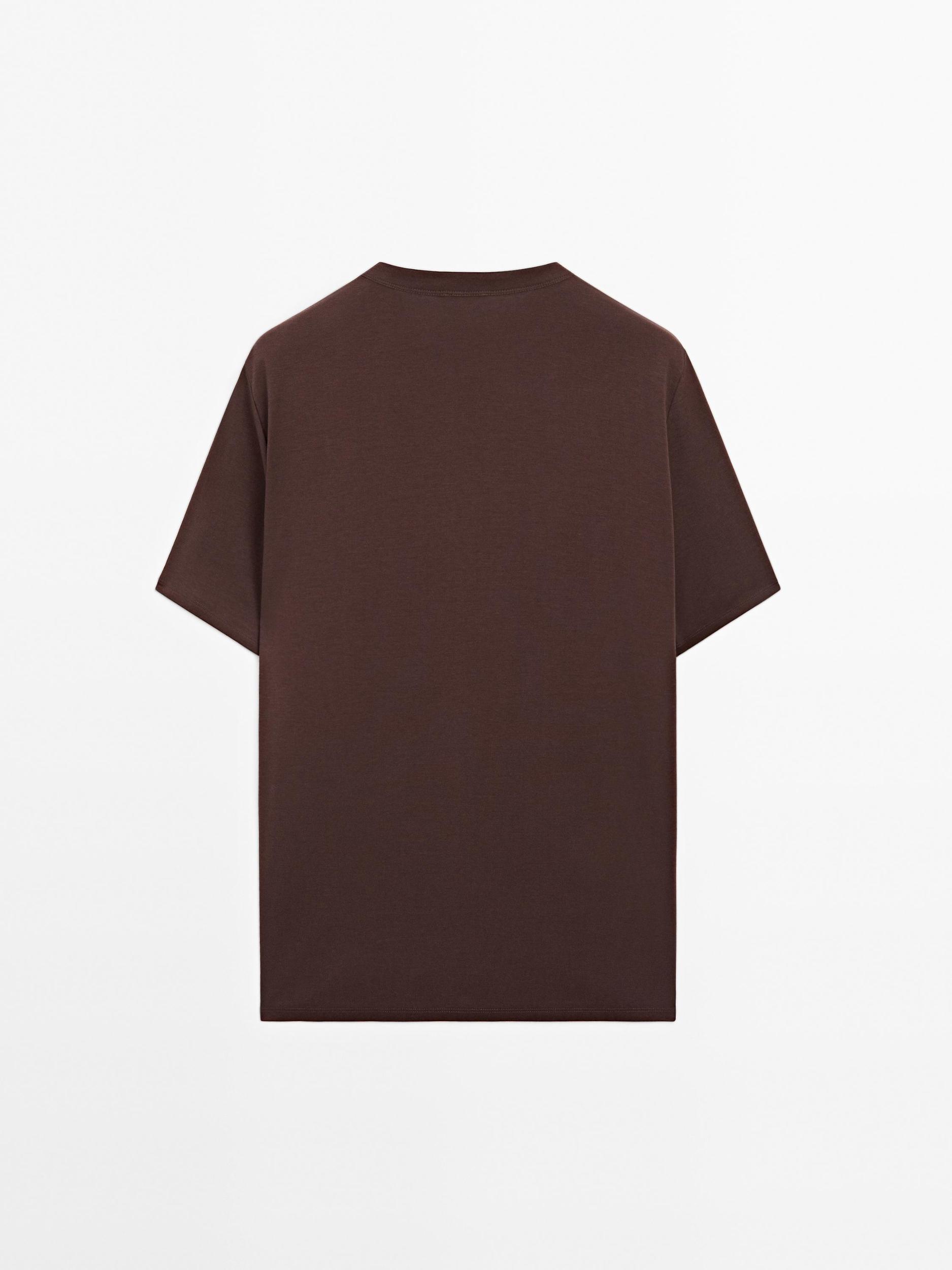 Short sleeve knit wool blend T-shirt Product Image