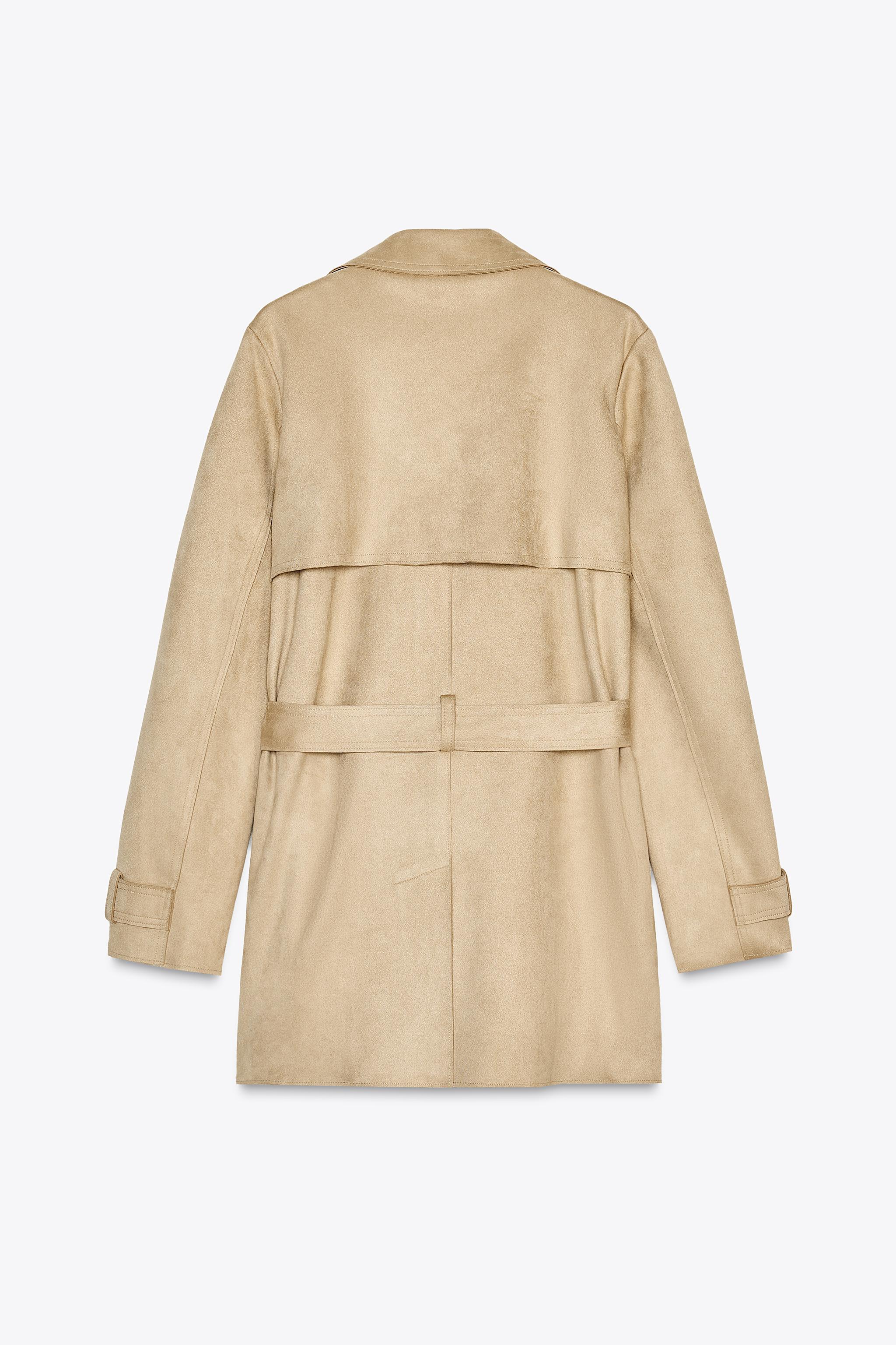 FAUX SUEDE TRENCH COAT Product Image