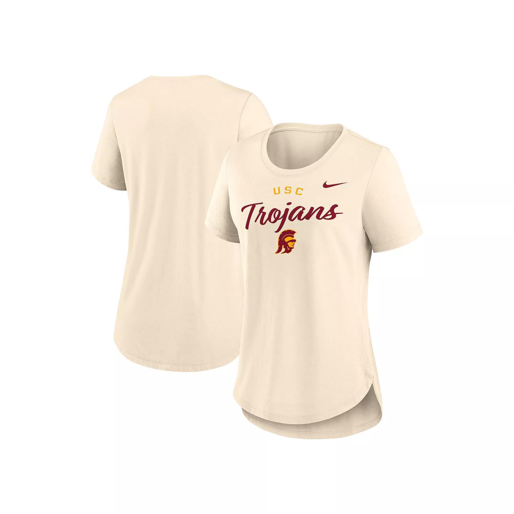 Women's Nike Tan USC Trojans Script Logo Tri-Blend T-Shirt,  Product Image