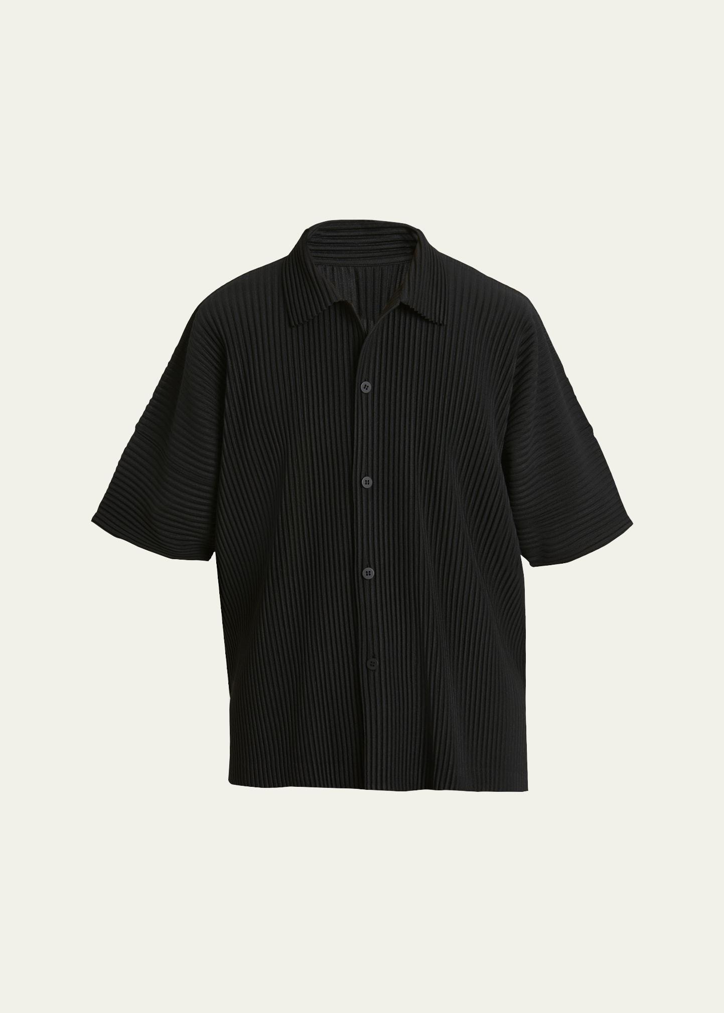 Mens Pleated Camp Shirt Product Image