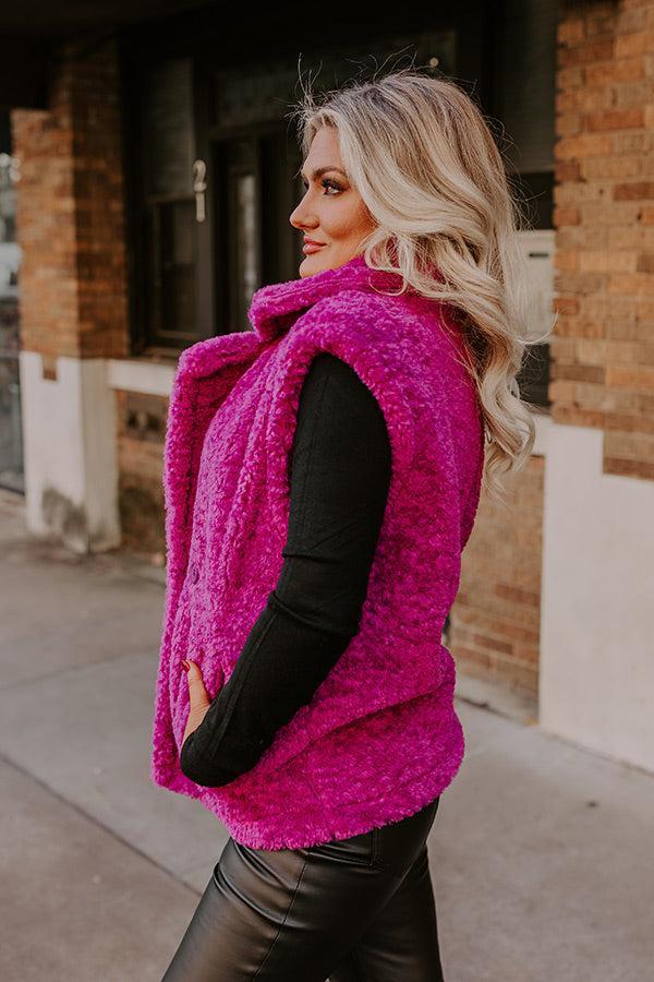Snuggle Weather Sherpa Vest In Fuchsia Product Image